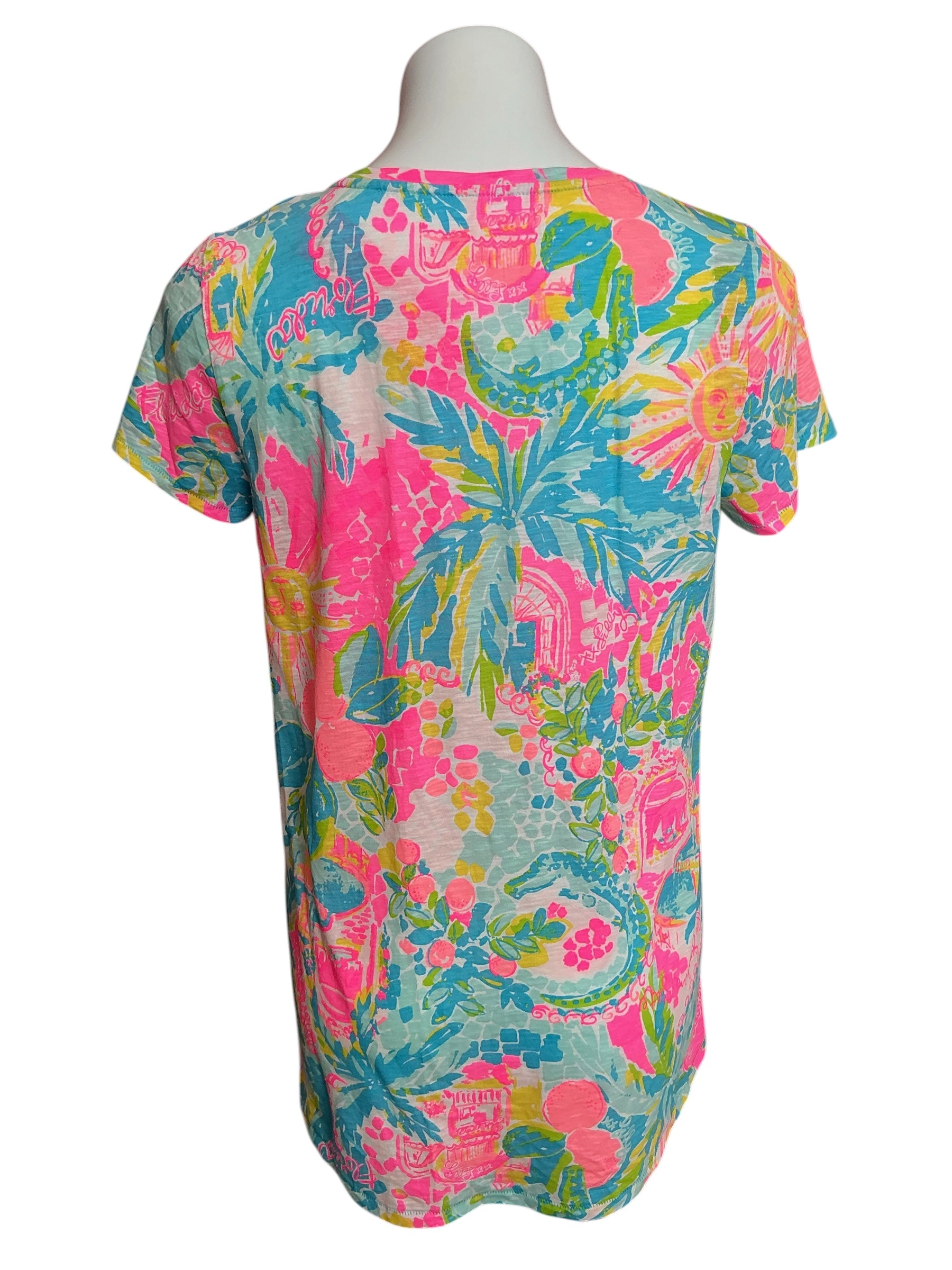 Lilly Pulitzer NWT Etta V-Neck Top Multi Sunshine State Of Mind - Size M