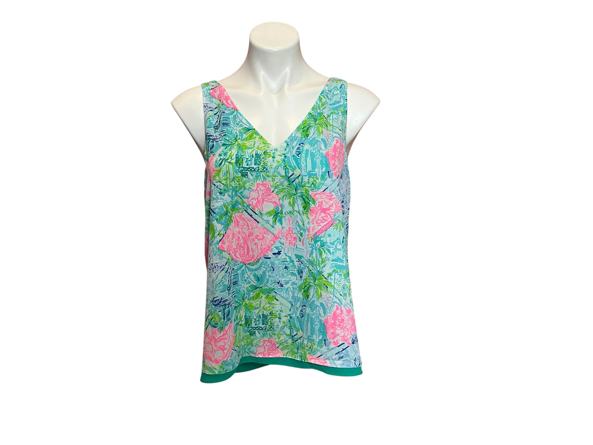 Lilly Pulitzer Florin Reversible V-Neck Tank Bohemian Queen - Size S