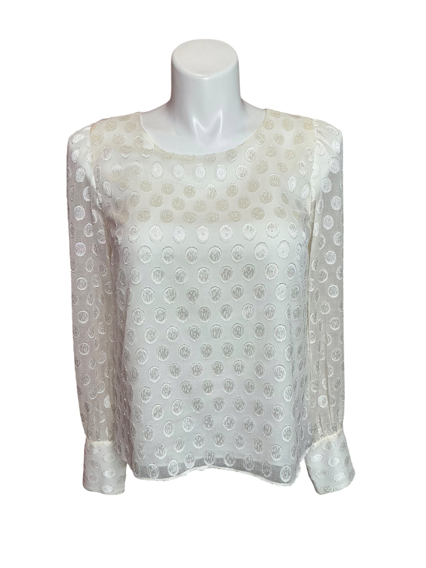 Lilly Pulitzer NWT Lambert Top Coconut Foil Printed Polka Dot - Size M