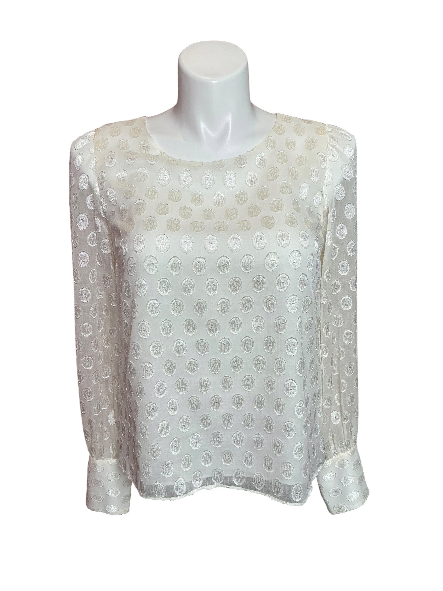 Lilly Pulitzer NWT Lambert Top Coconut Foil Printed Polka Dot - Size M
