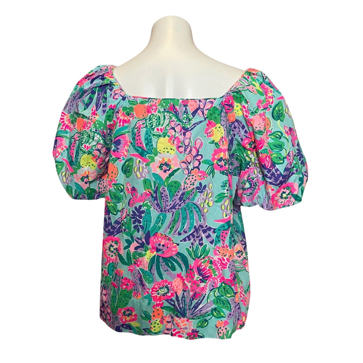 Lilly Pulitzer Lettie Short Sleeve Cotton Top Me And My Zesty - Size L