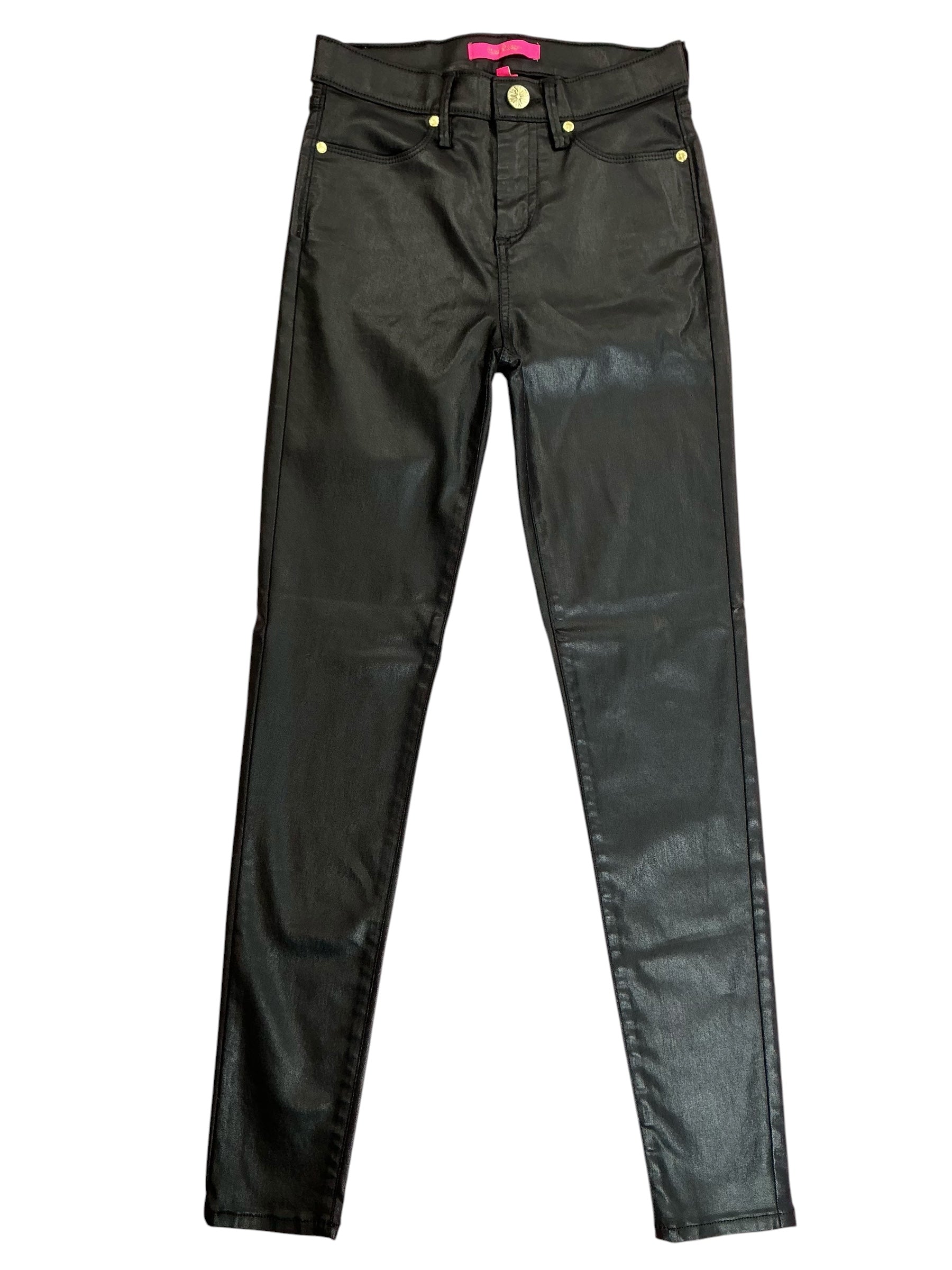 Lilly Pulitzer Eagan High Rise Coated Jeans Onyx Black - Size 00