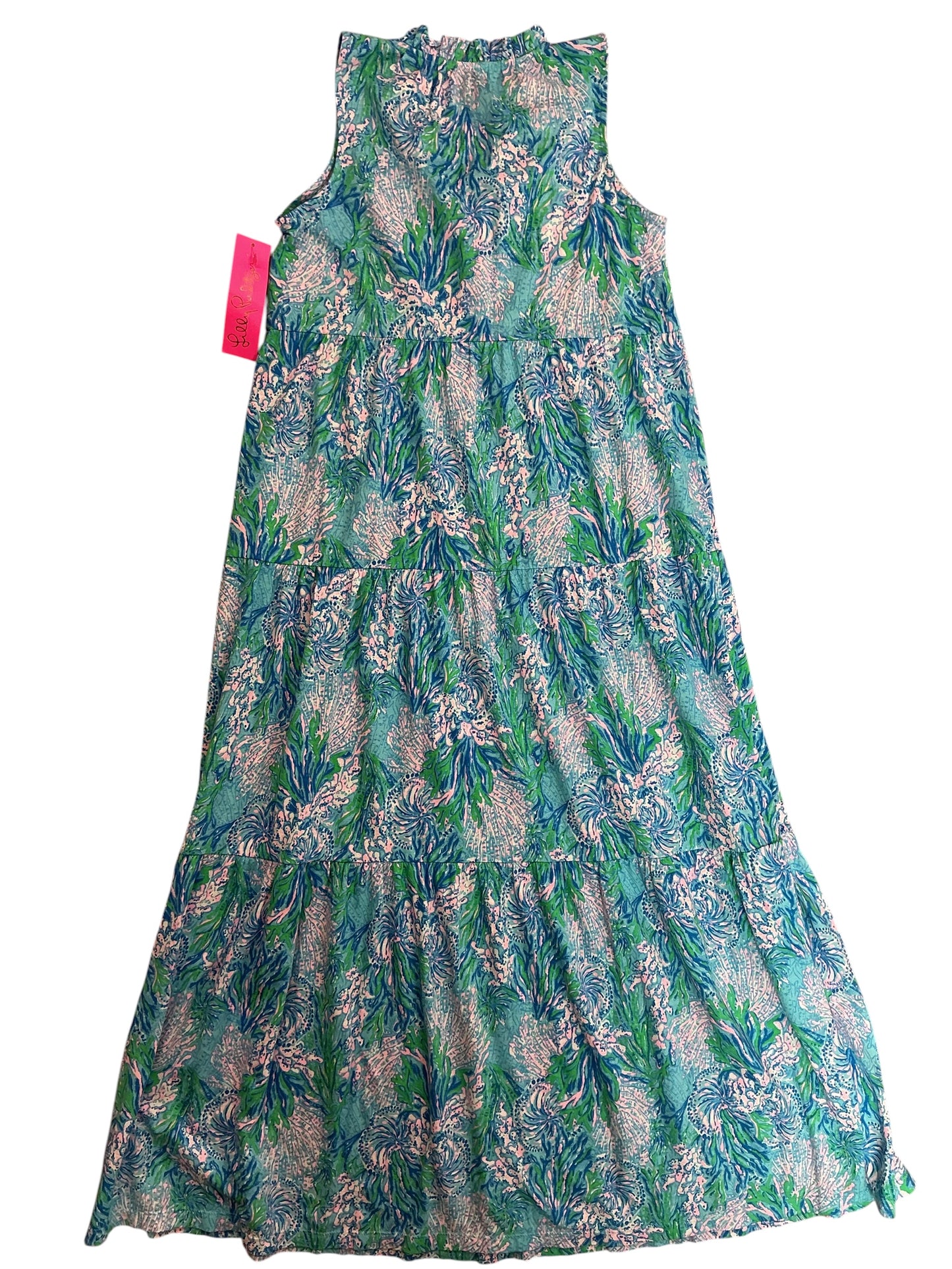 Lilly Pulitzer NWT Kids Girls Mini Malone Maxi Dress Las Olas Aqua Strong Current Sea - Size XL