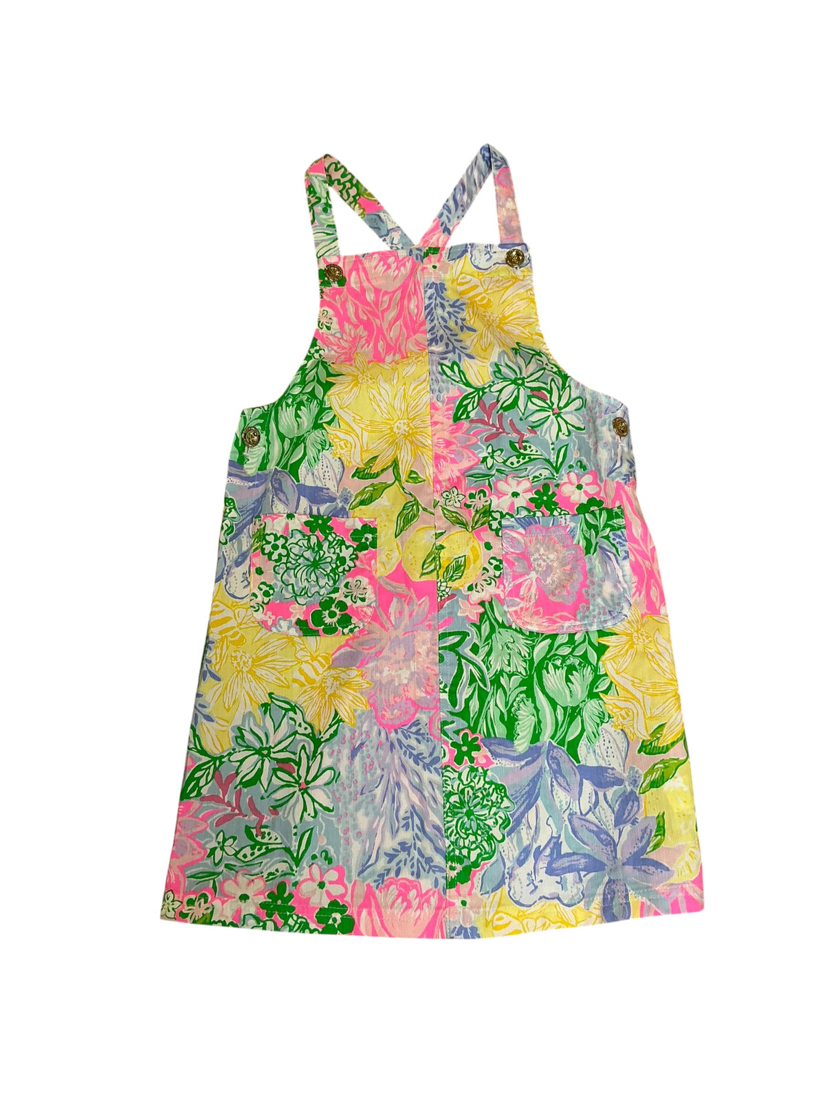 Lilly Pulitzer NWT Varney Overall Dress Multi Bright Delight Patch - Size 14