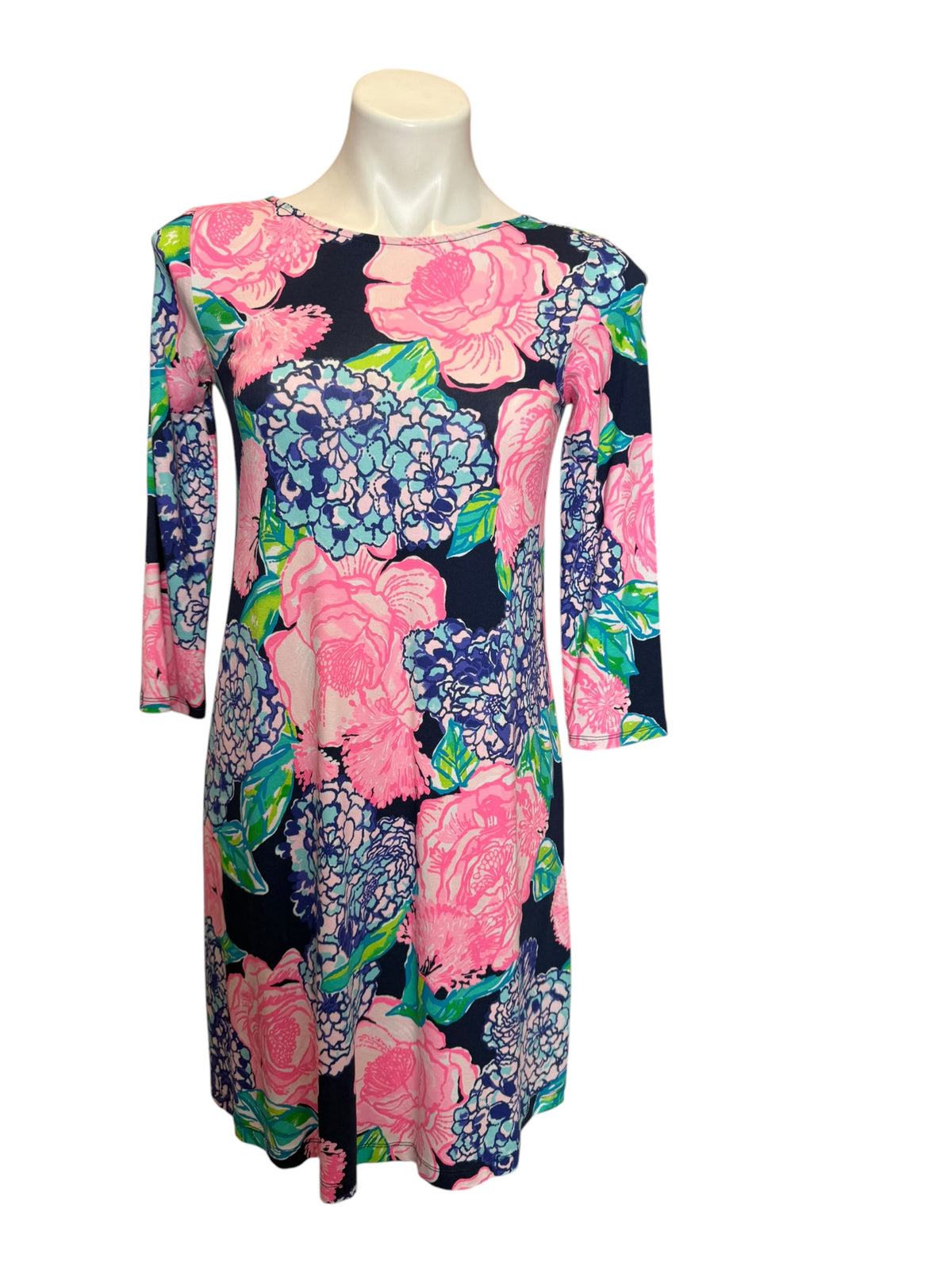 Lilly Pulitzer NWT Ophelia Dress High Tide Navy Hey Hey Bouquet - Size S