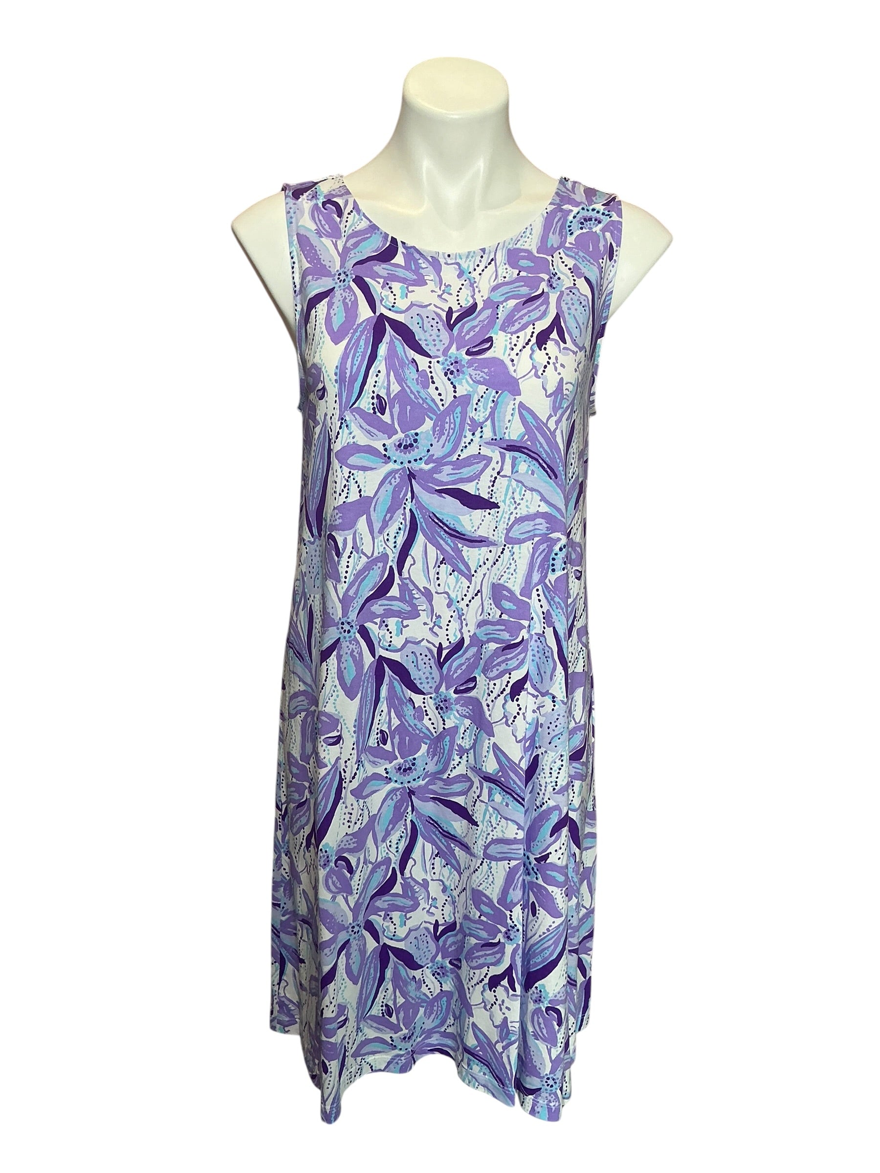 Lilly Pulitzer Eliza Cotton Dress Tropicalia Purple Elephant In The Bloom - Size M