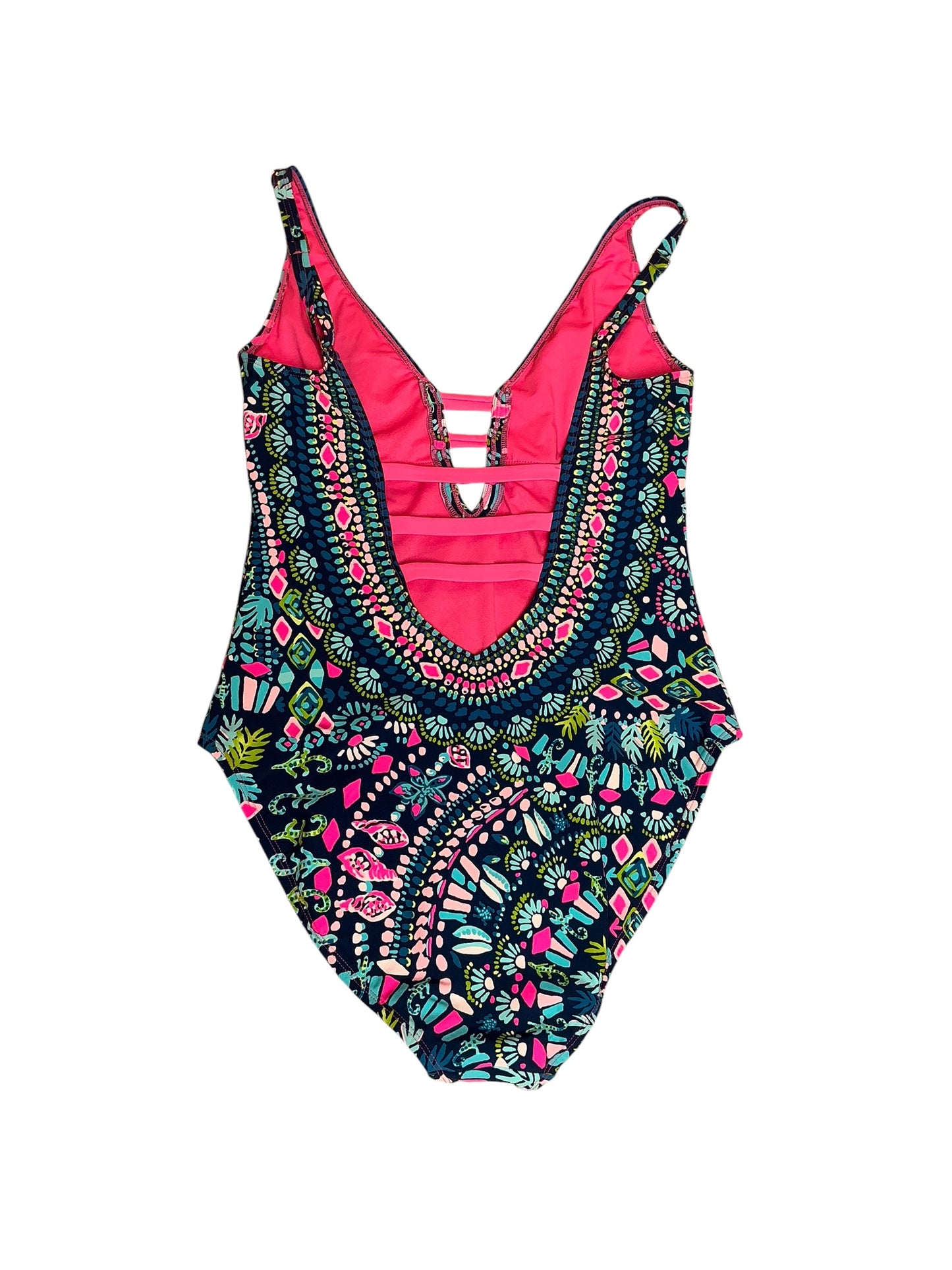 Lilly Pulitzer Jaspen One-Piece Swimsuit Inky Navy Glow and Flow - Size 10