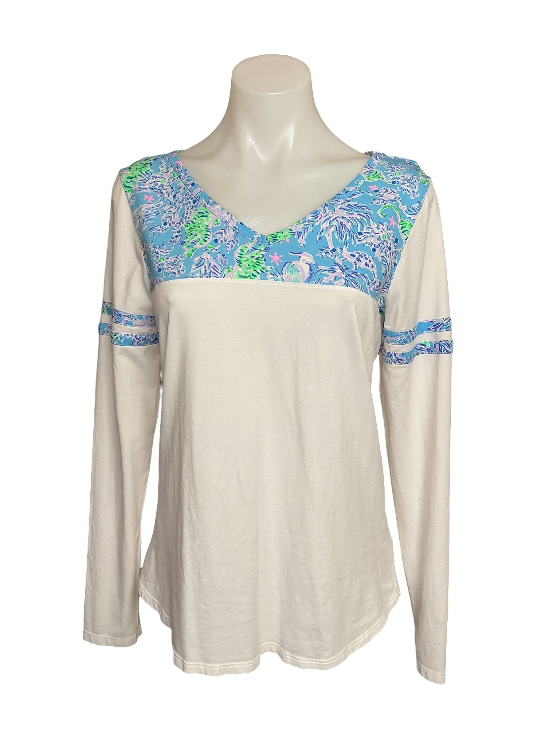 Lilly Pulitzer Amara Top - Blue Peri The Turtle Package - Size M