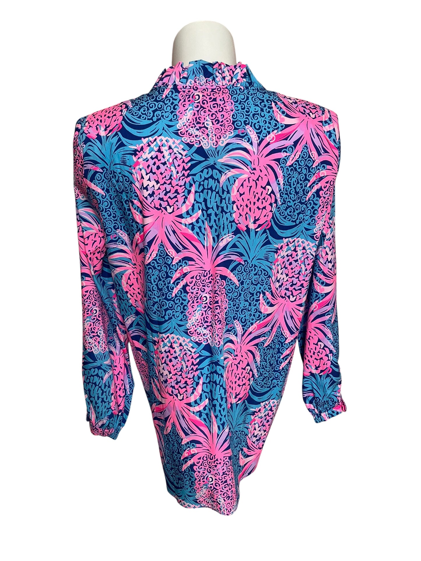 Lilly Pulitzer NWT Sherida Top Borealis Blue Tropic Down Low - XL