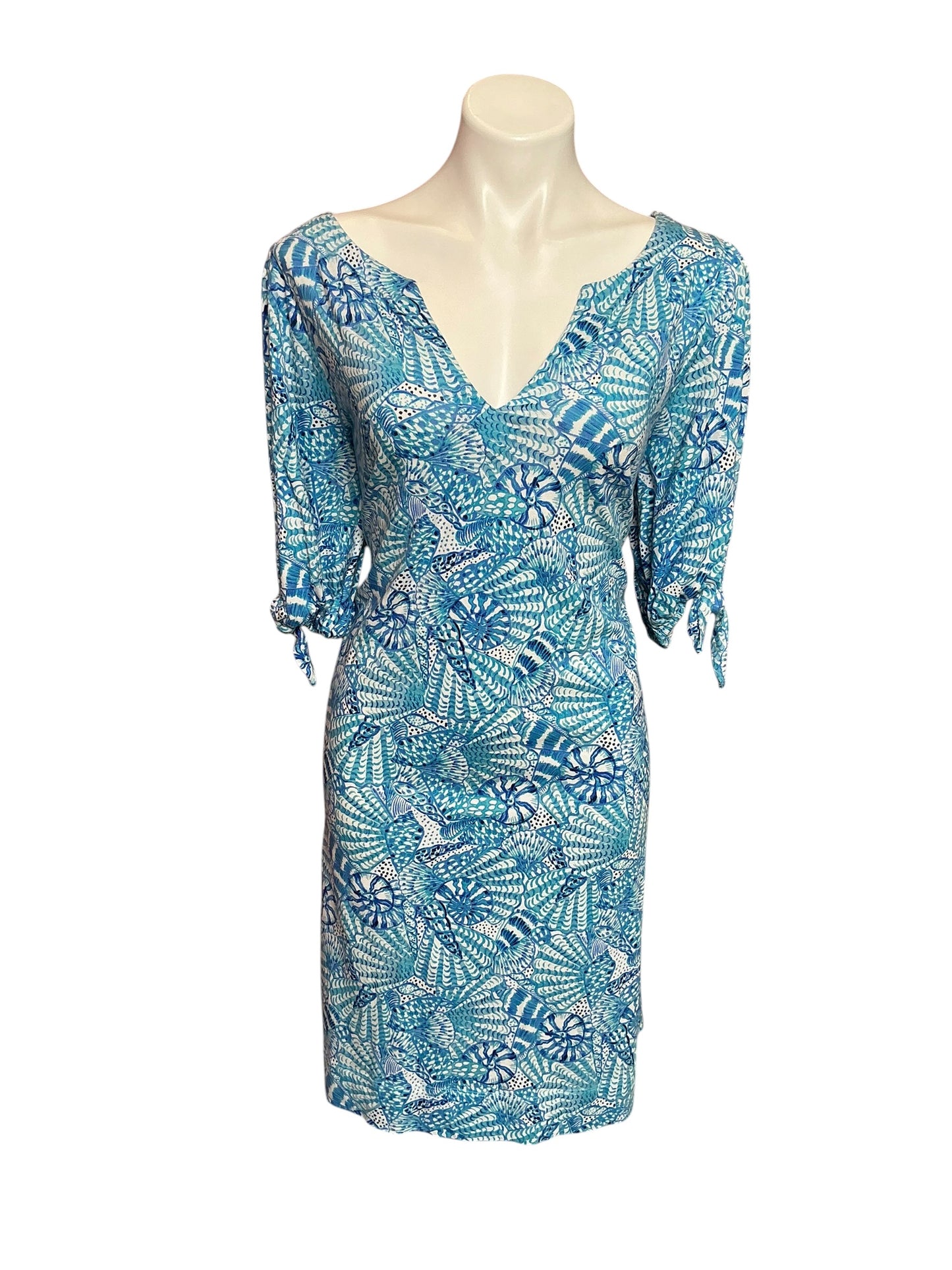 Lilly Pulitzer Easley T-Shirt Dress Amalfi Blue By The Seashore - Size XL