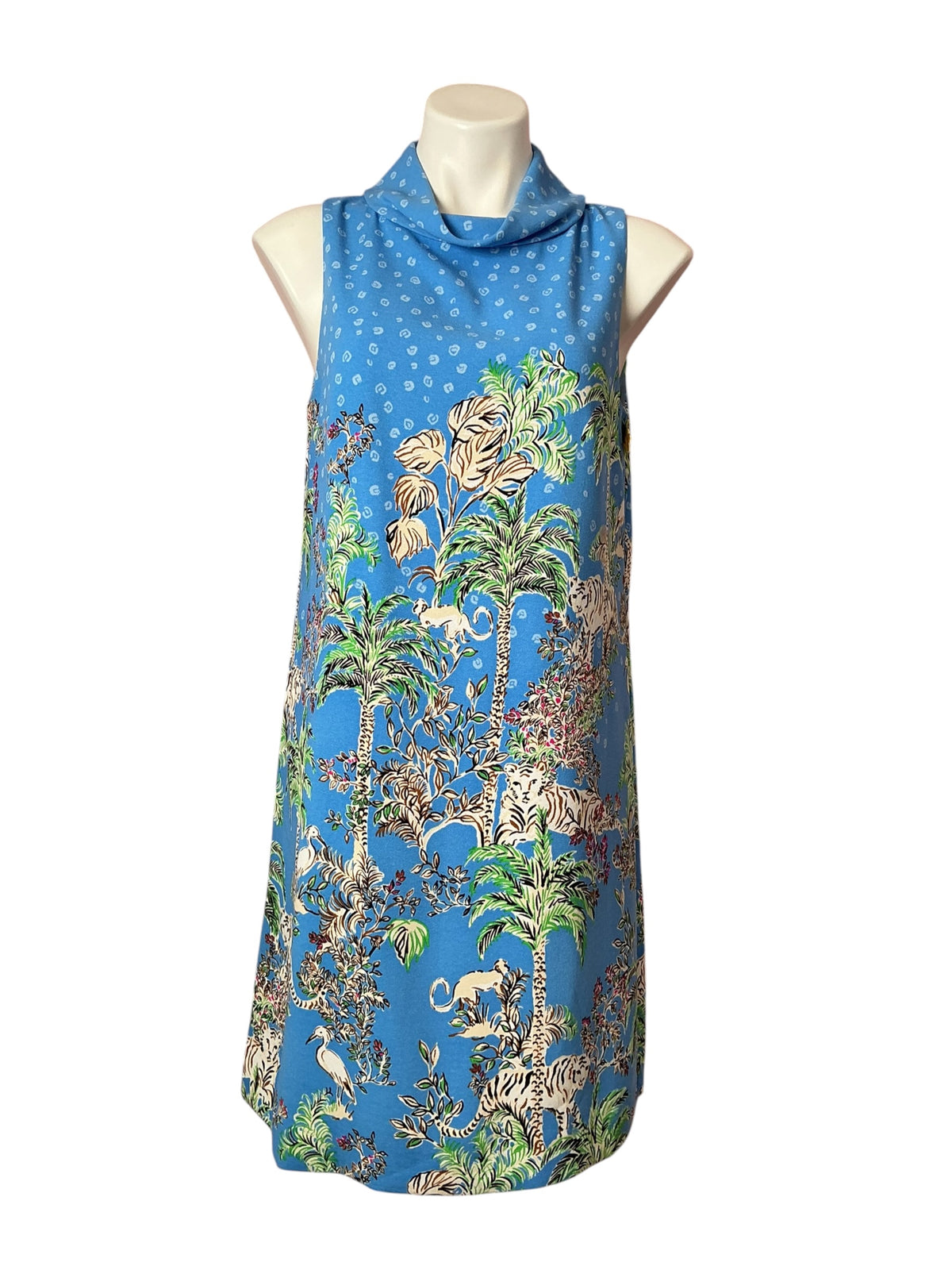 Lilly Pulitzer Portia Soft Shift Dress Blue Thistle Tiger Queen - Size 8