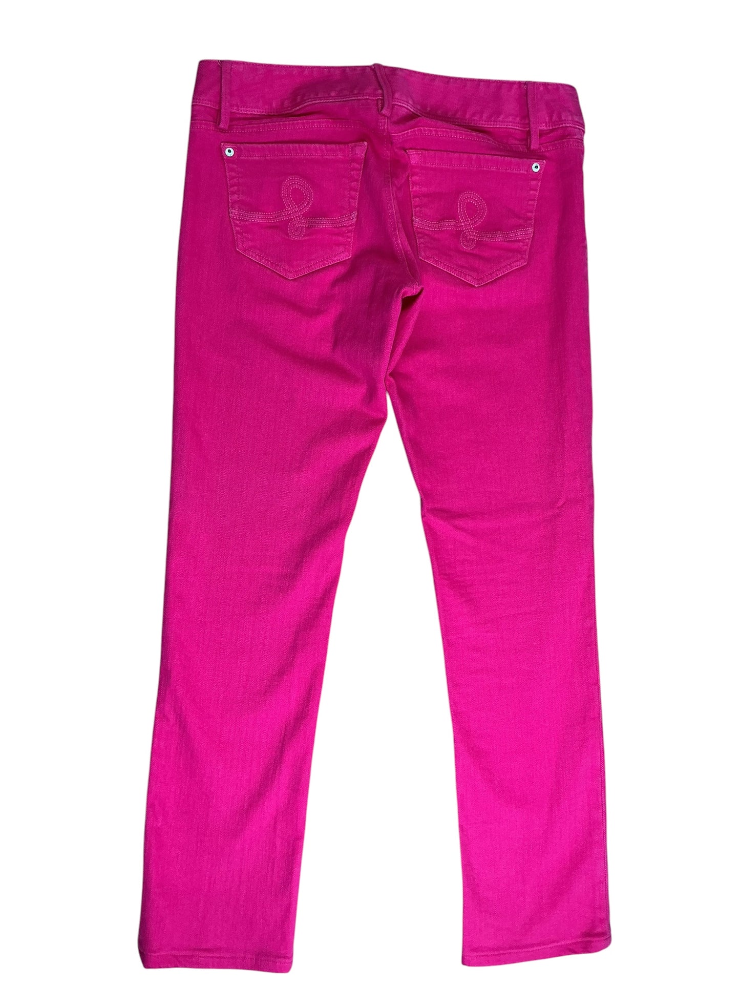 Lilly Pulitzer Worth Straight Leg Stretch Denim Jeans Punch Pink - Size 8