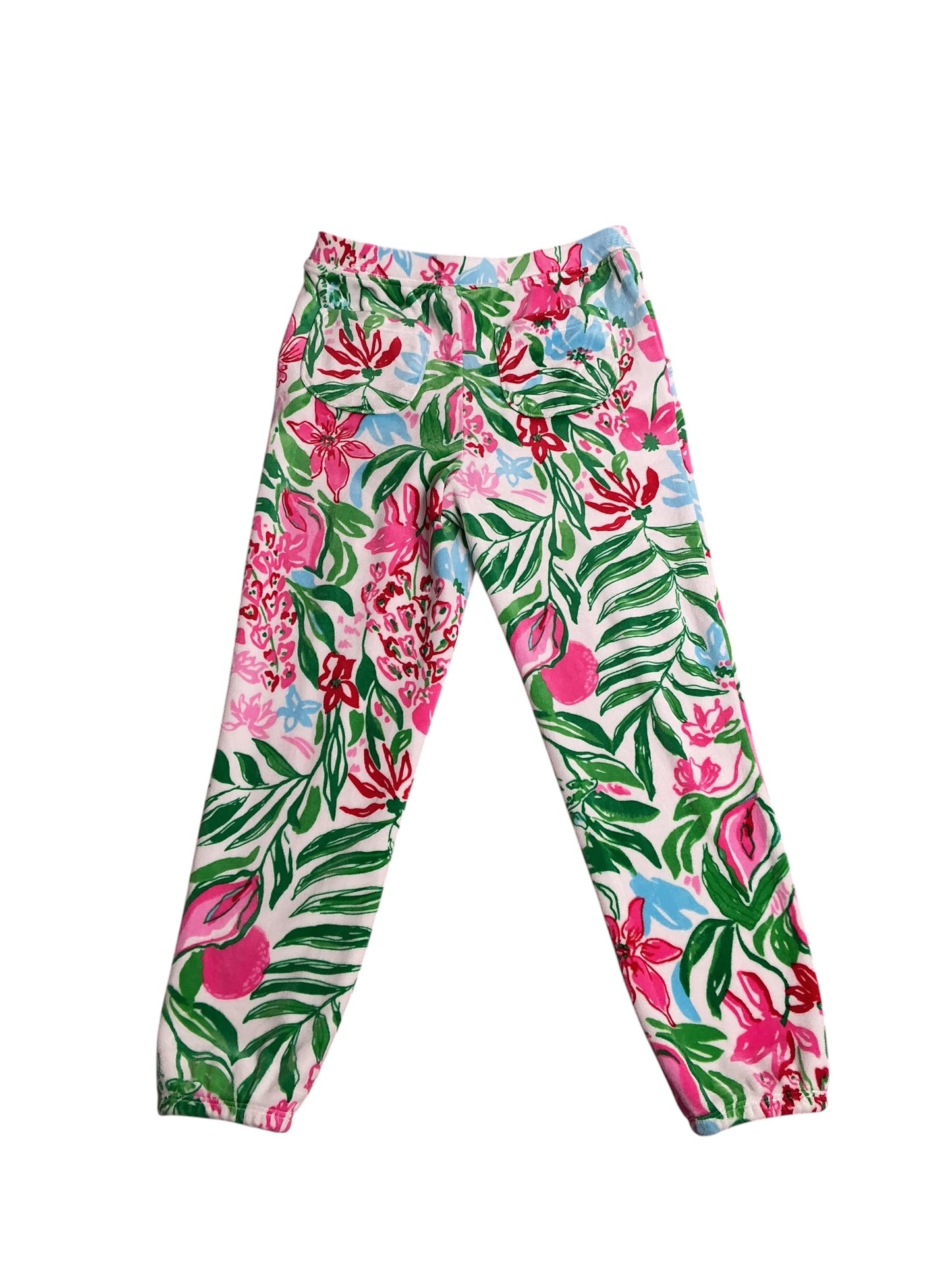 Lilly Pulitzer- Girls Mini Eleni Velour Pants Multi Glowing Gardens Size M(6-7)