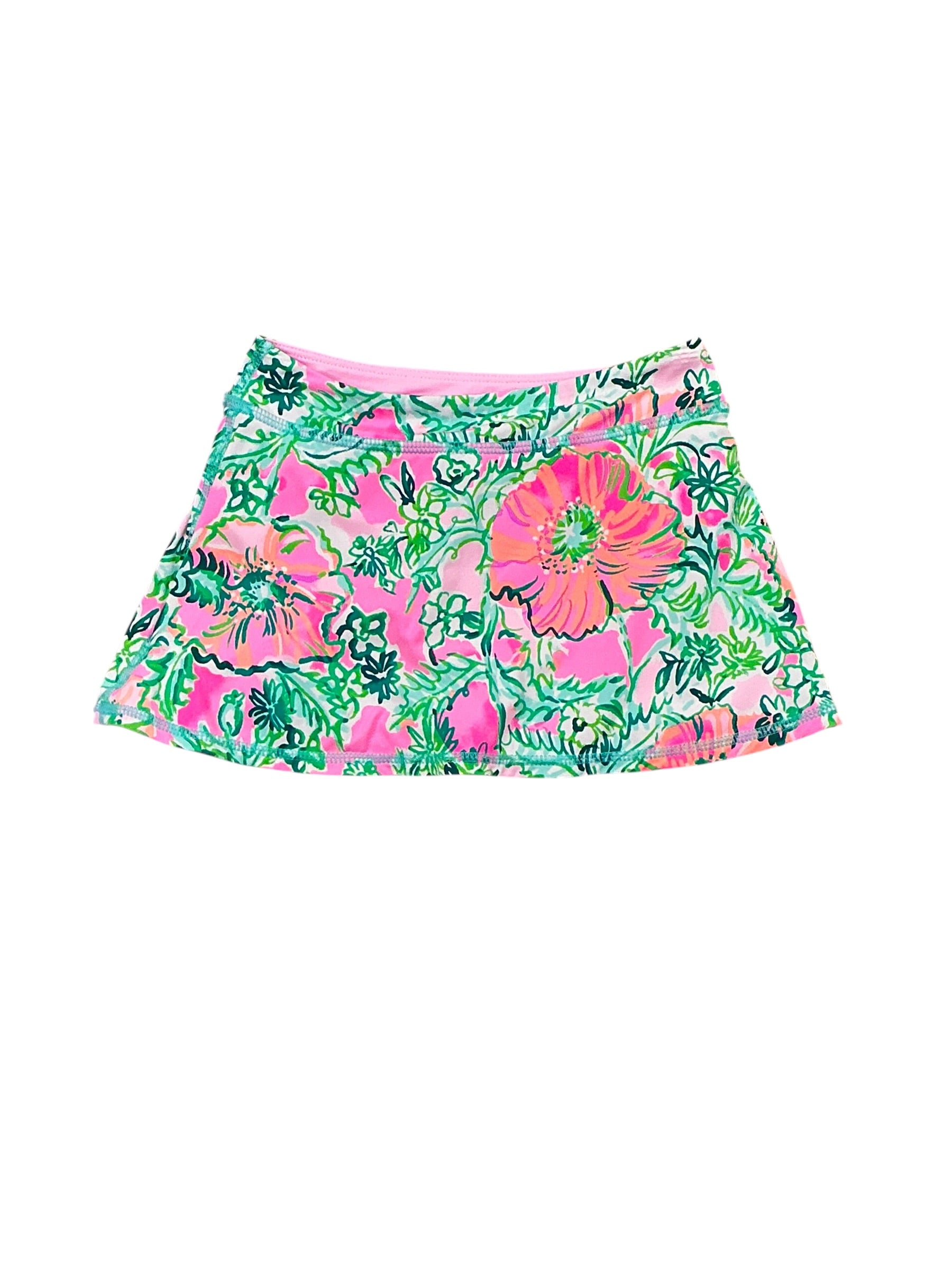 Lilly Pulitzer Girls Mini Aila Skort UPF 50+ - Soleil Pink Perfect Poppy - Size XS 2-3