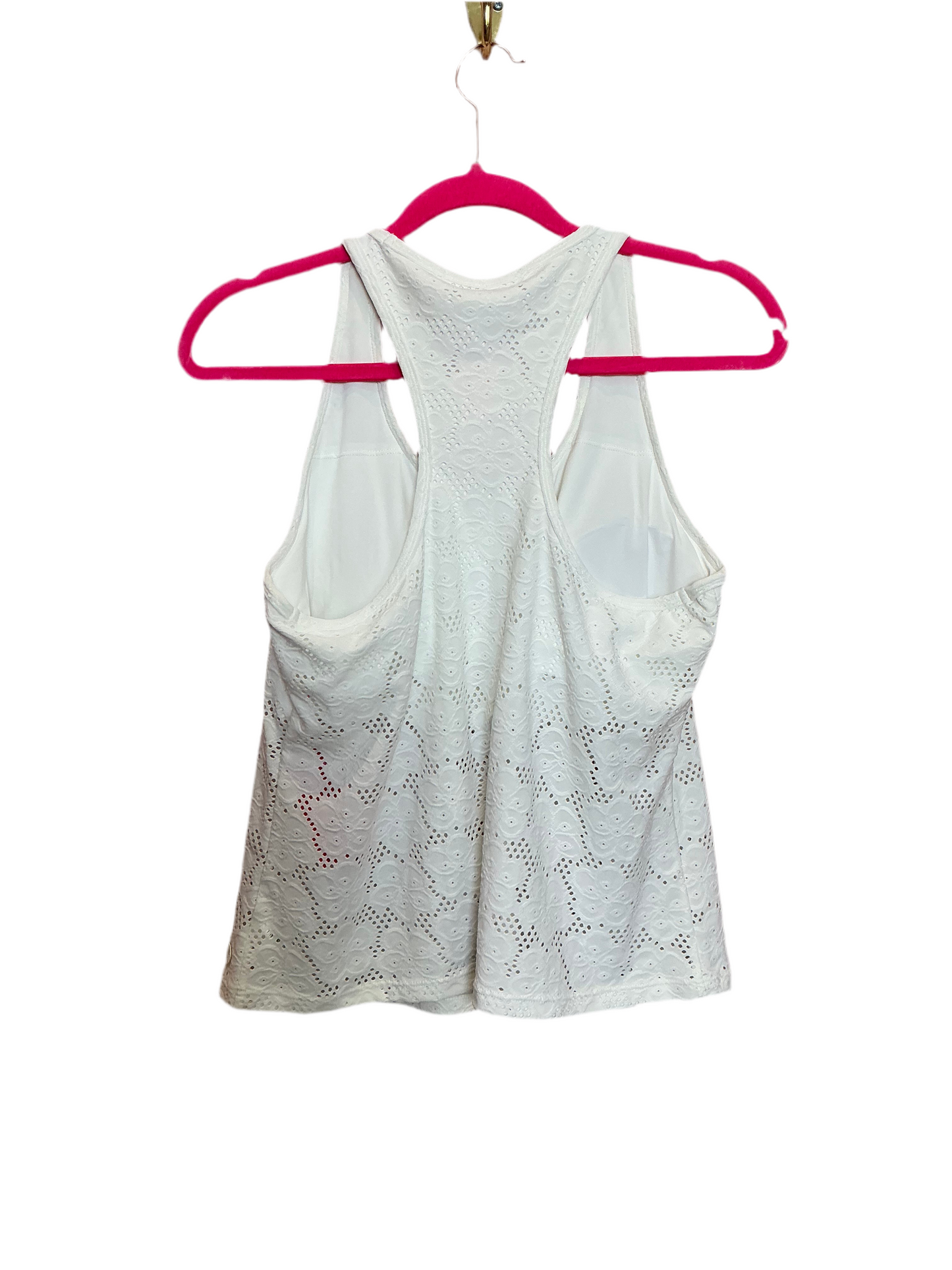 Lilly Pulitzer NWT Asana Bra Tank - Resort White Floral Stretch Eyelet - Size L