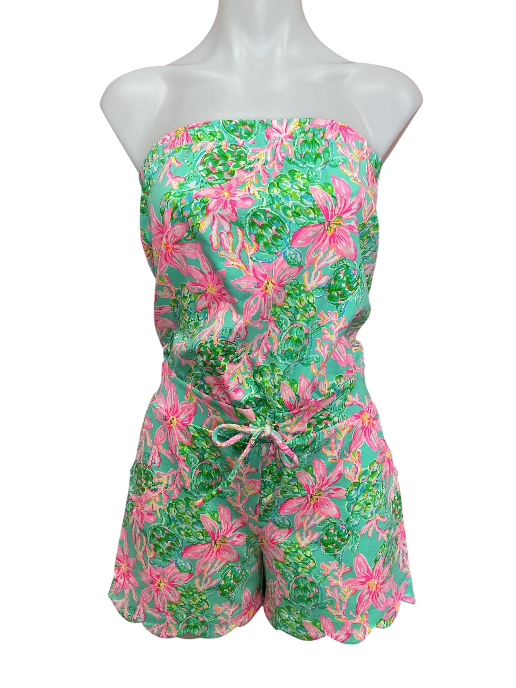 Lilly Pulitzer Jace Romper Surf Blue So Shellegant - Size XS