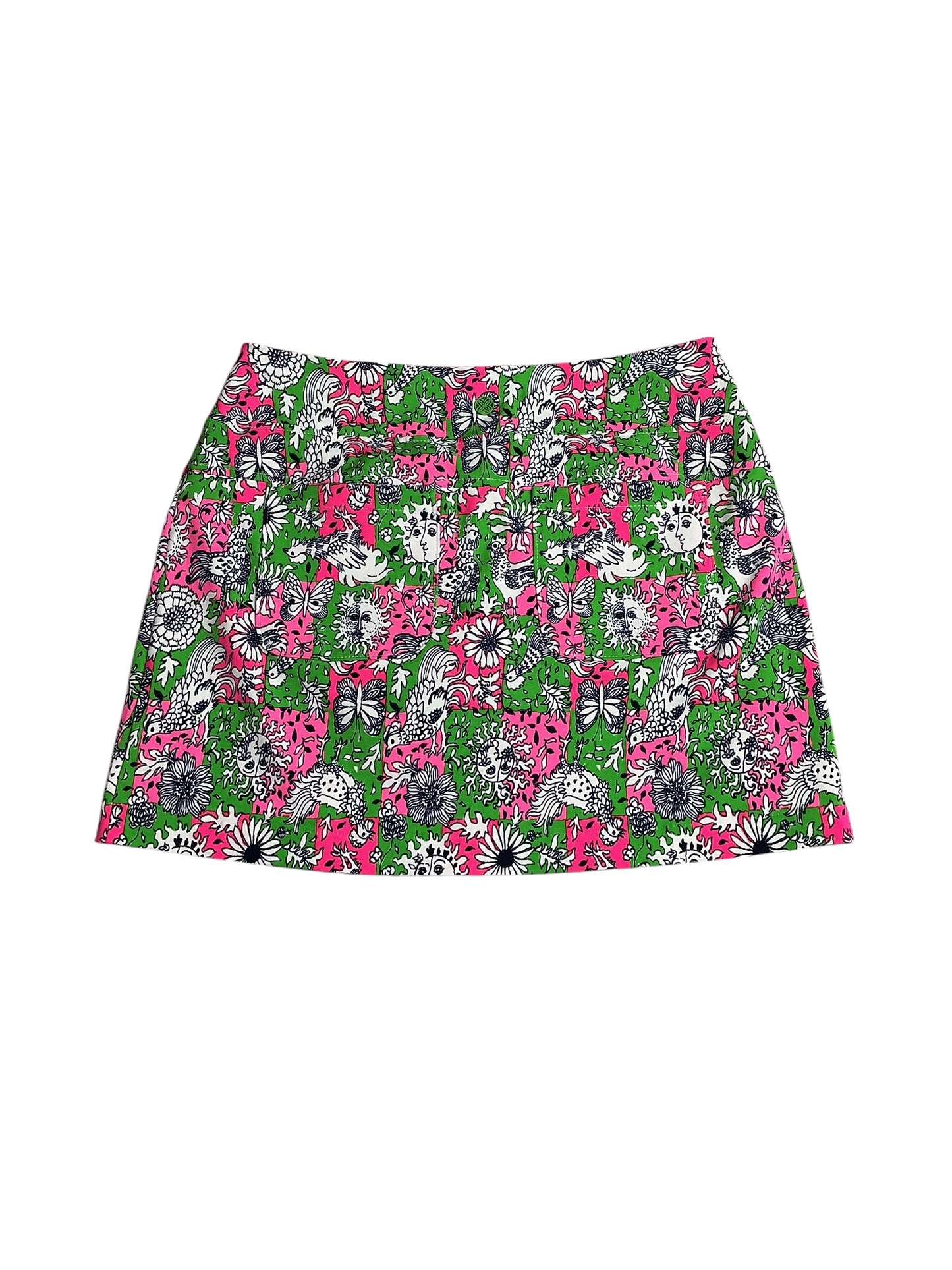 Lilly Pulitzer- Luxletic Monica Skort Multi Lil Chicken Check Golf Size 6