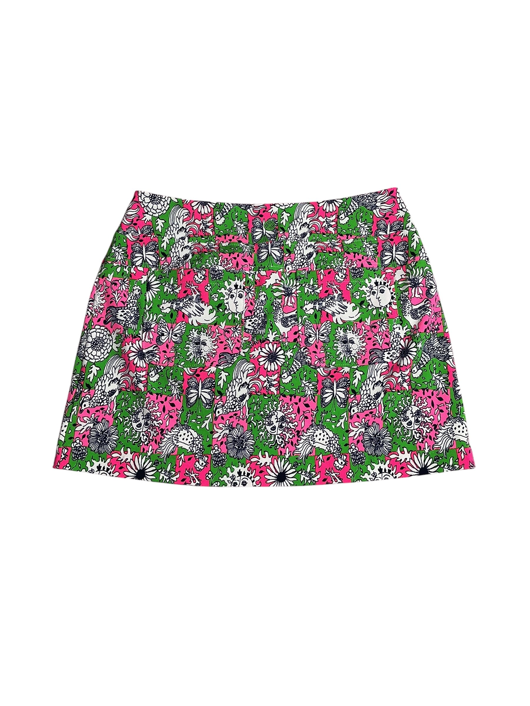 Lilly Pulitzer- Luxletic Monica Skort Multi Lil Chicken Check Golf Size 6