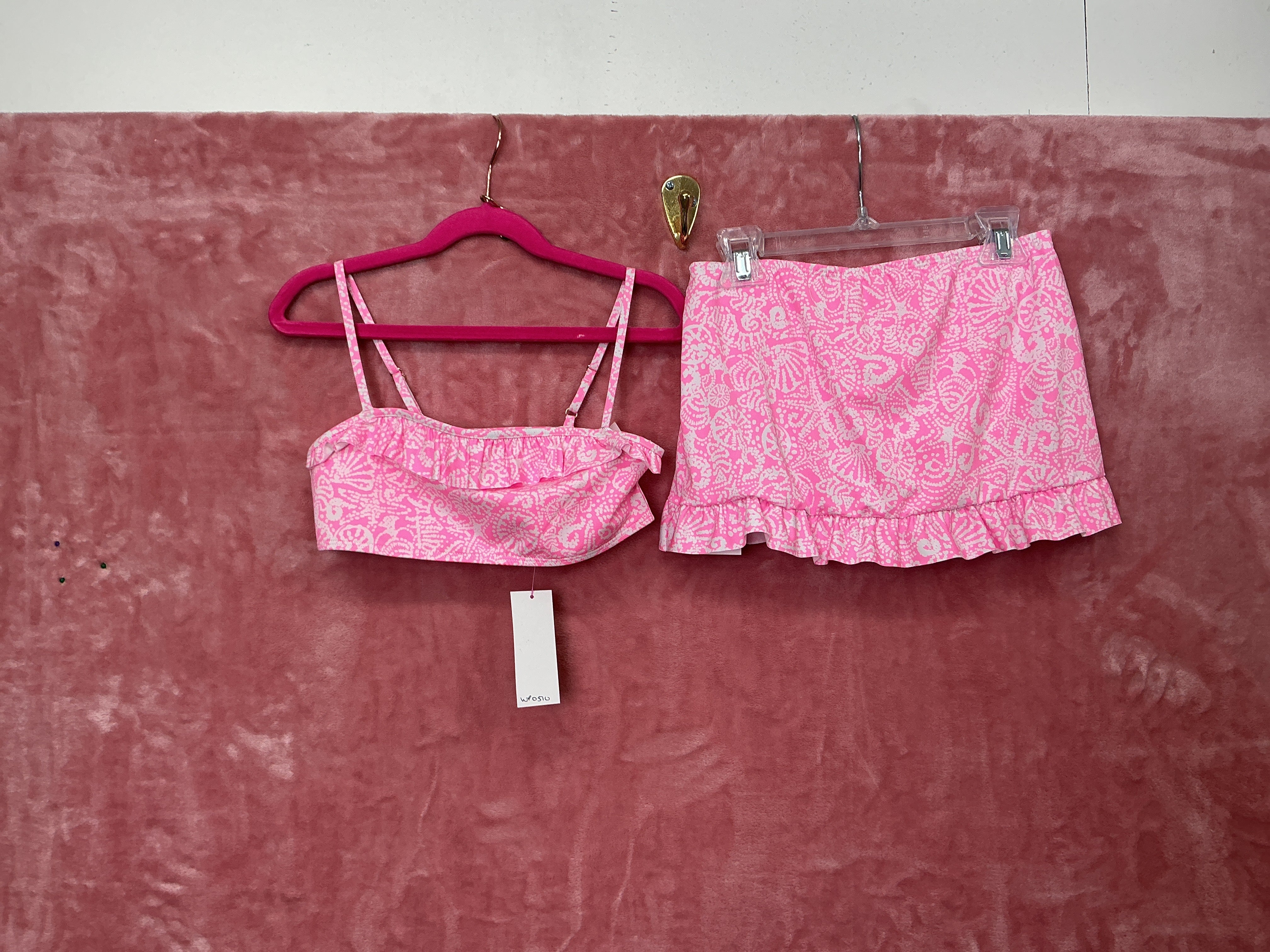 Lilly Pulitzer NWT Topher Bikini UPF 50+ Rousseau Pink Tidepool Treasures Swim - Size 10 Girls