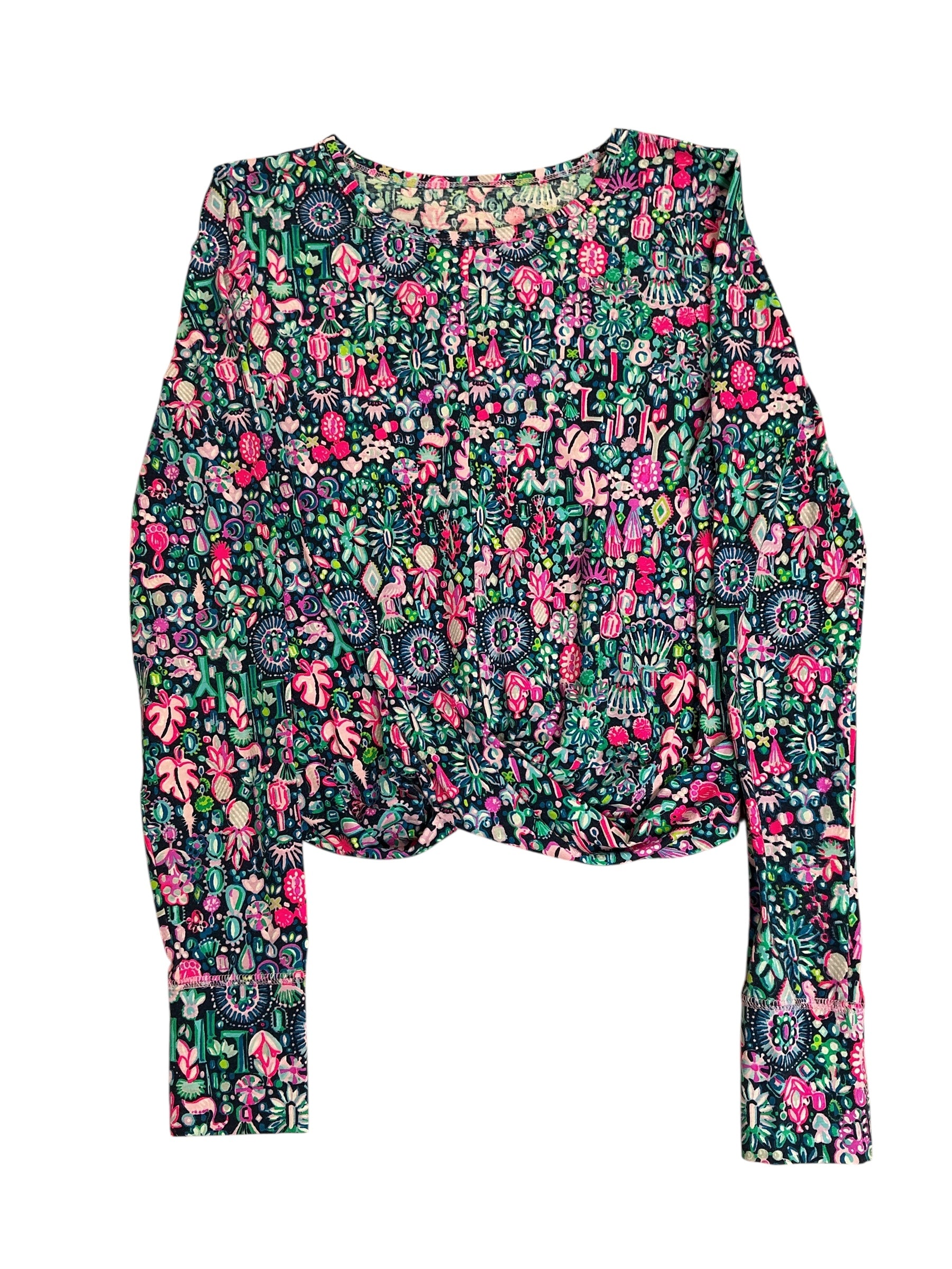 Lilly Pulitzer Kamala Luxletic Oden Top Low Tide Navy Jewely Print - Size S