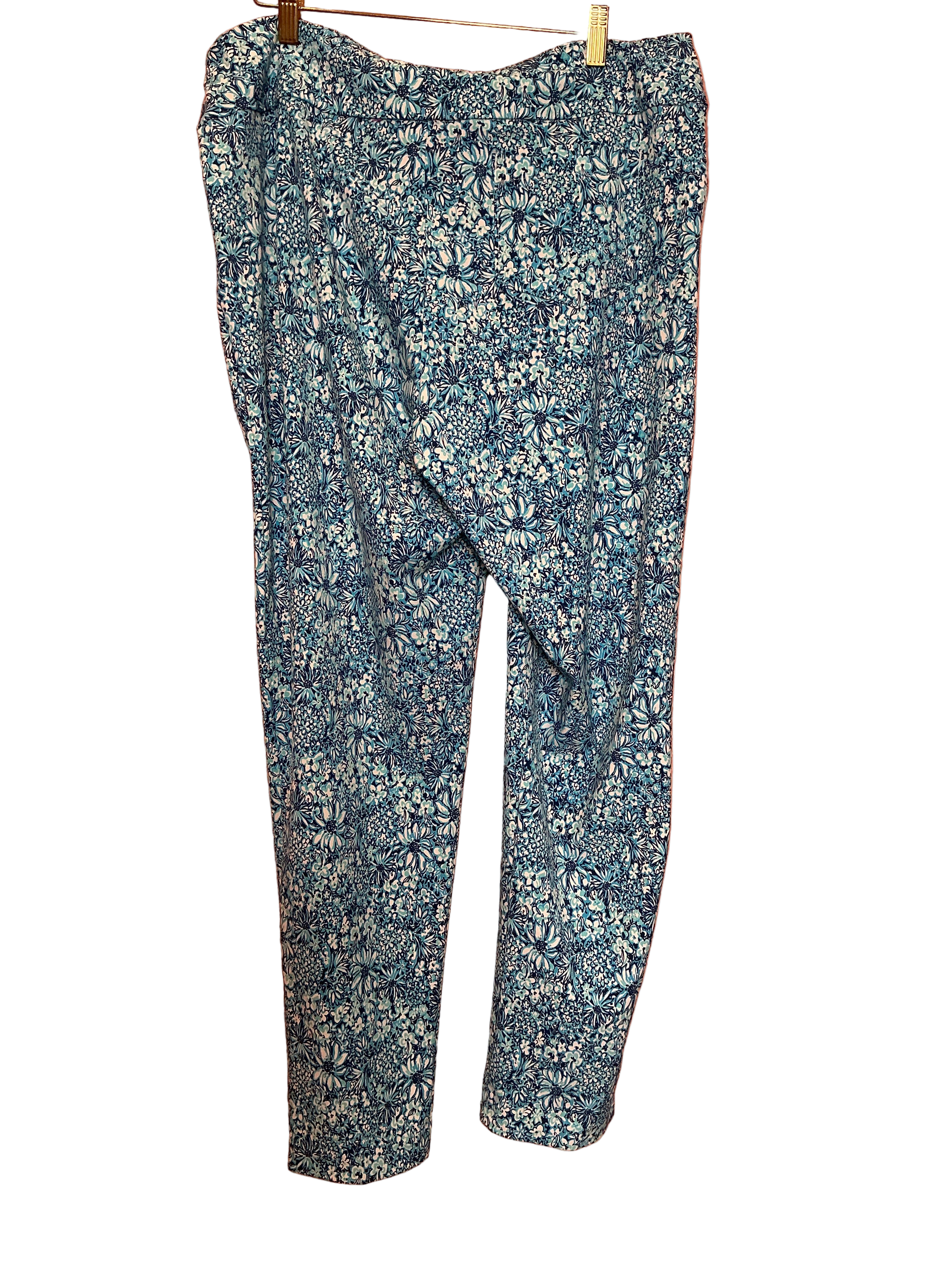 Lilly Pulitzer Corso Pant Culumbus Blue Blooming Together - Size 16