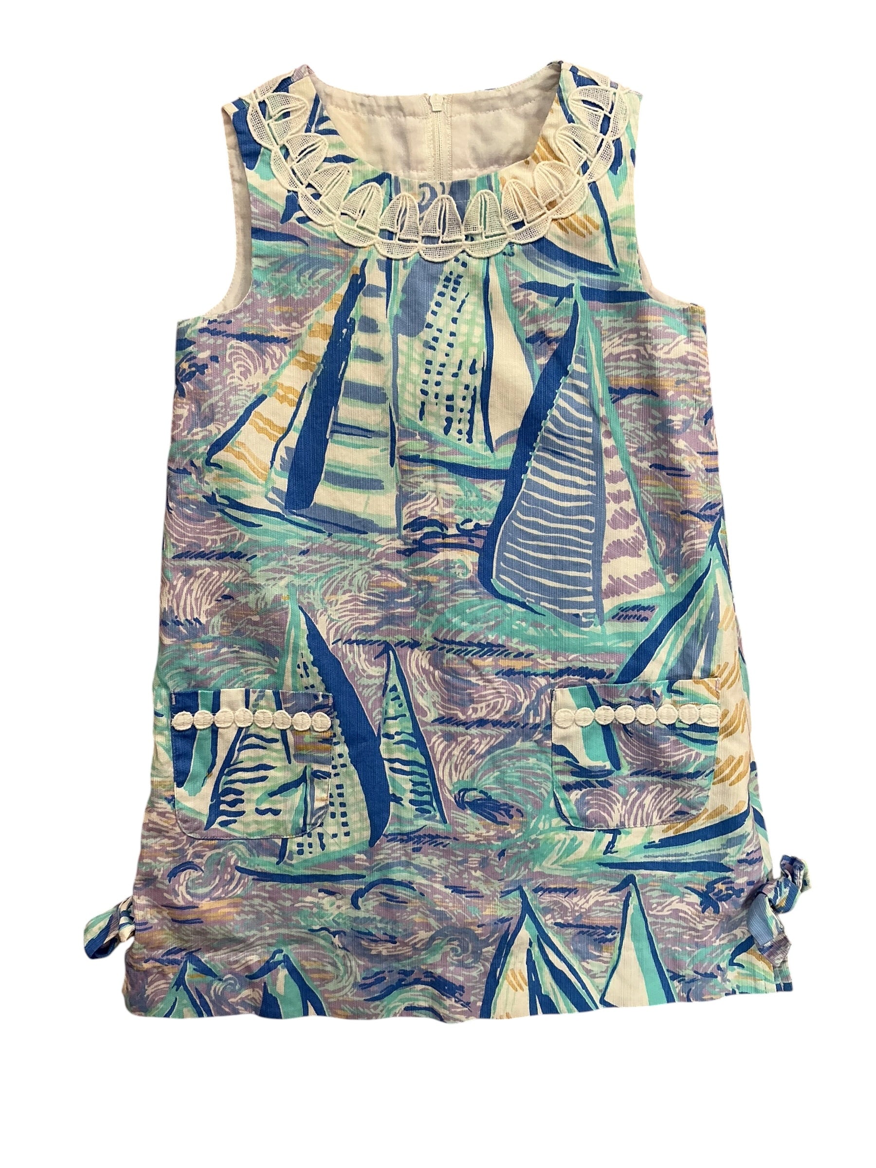 Lilly Pulitzer Kids Girls Little Lilly Classic Shift Dress It’s Aboat Time - Size 5