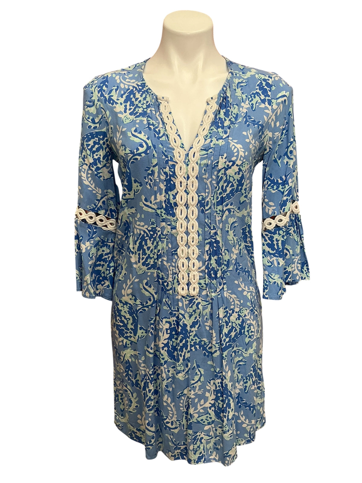 Lilly Pulitzer Hollie Tunic Dress Blue Peri Turtley Awesome - Size XS
