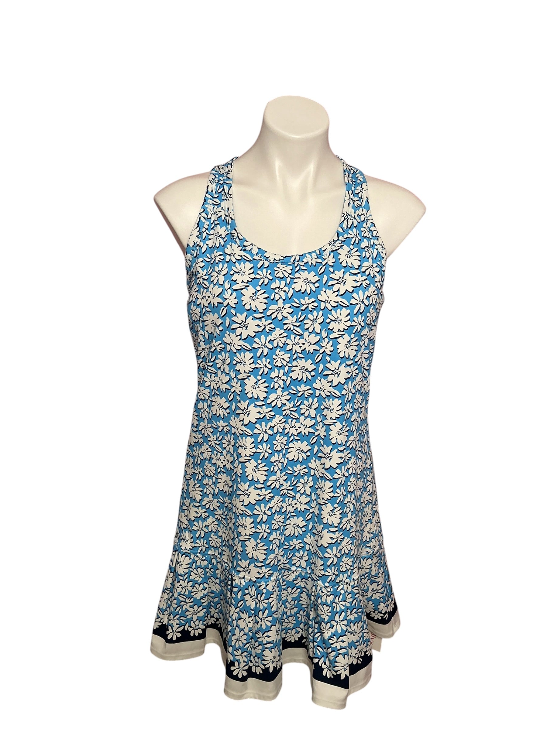 Lilly Pulitzer 2 pc Ace Active UPF 50+ Luxletic Dress Lunar Blue Palm Beach Petals Engineered - Size L