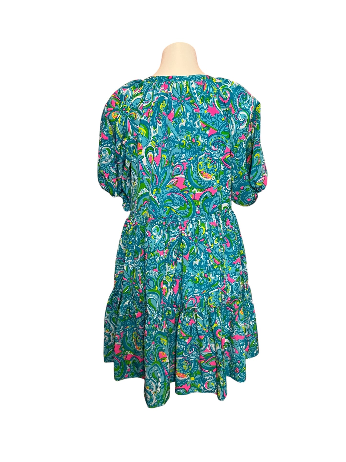 Lilly Pulitzer NWT Shannon Short Sleeve Dress Seabreeze Blue Hey Gull Friend - Size M