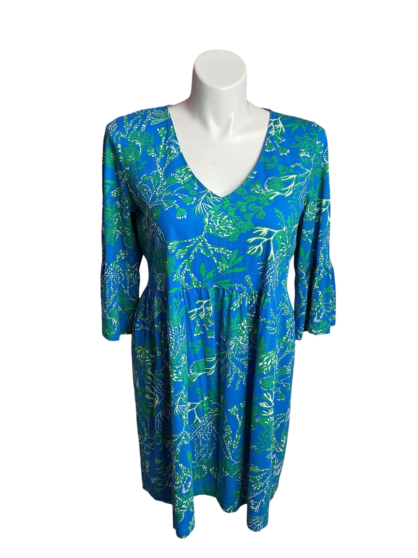 Lilly Pulitzer- Jannie V-Neck Dress Briny Blue A Bit Salty Size XL