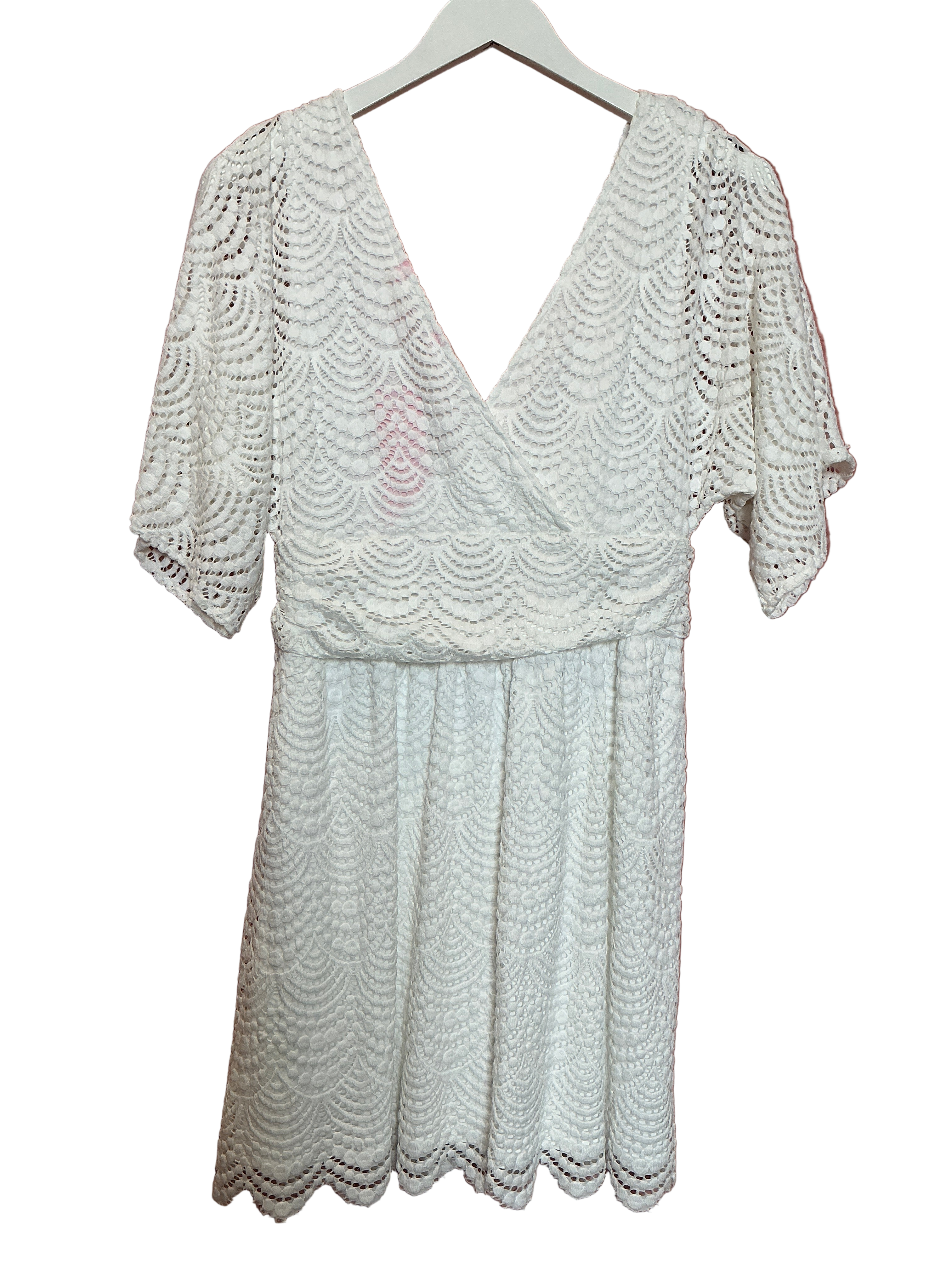 Lilly Pulitzer NWT - Parigi Short Romper - Resort white - Scalloped Shell Lace - Size M