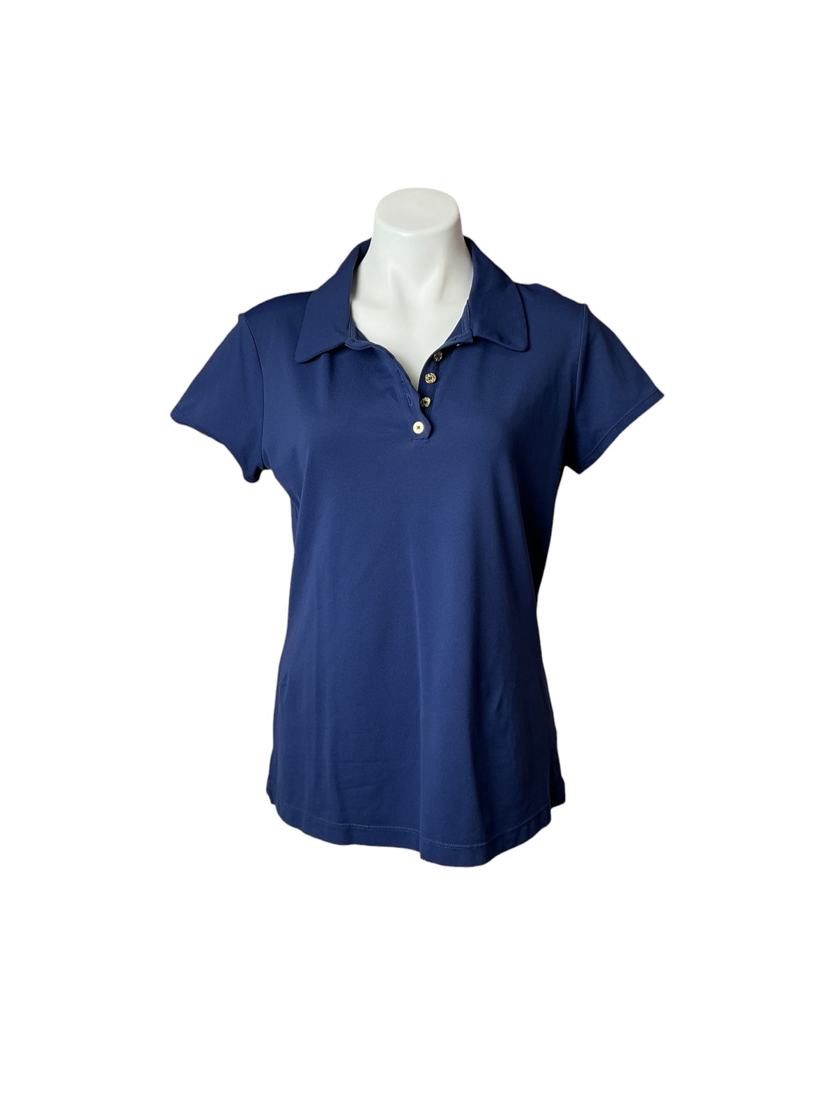 Lilly Pulitzer Luxletic Frida Scallop Polo Top True Navy - Size L