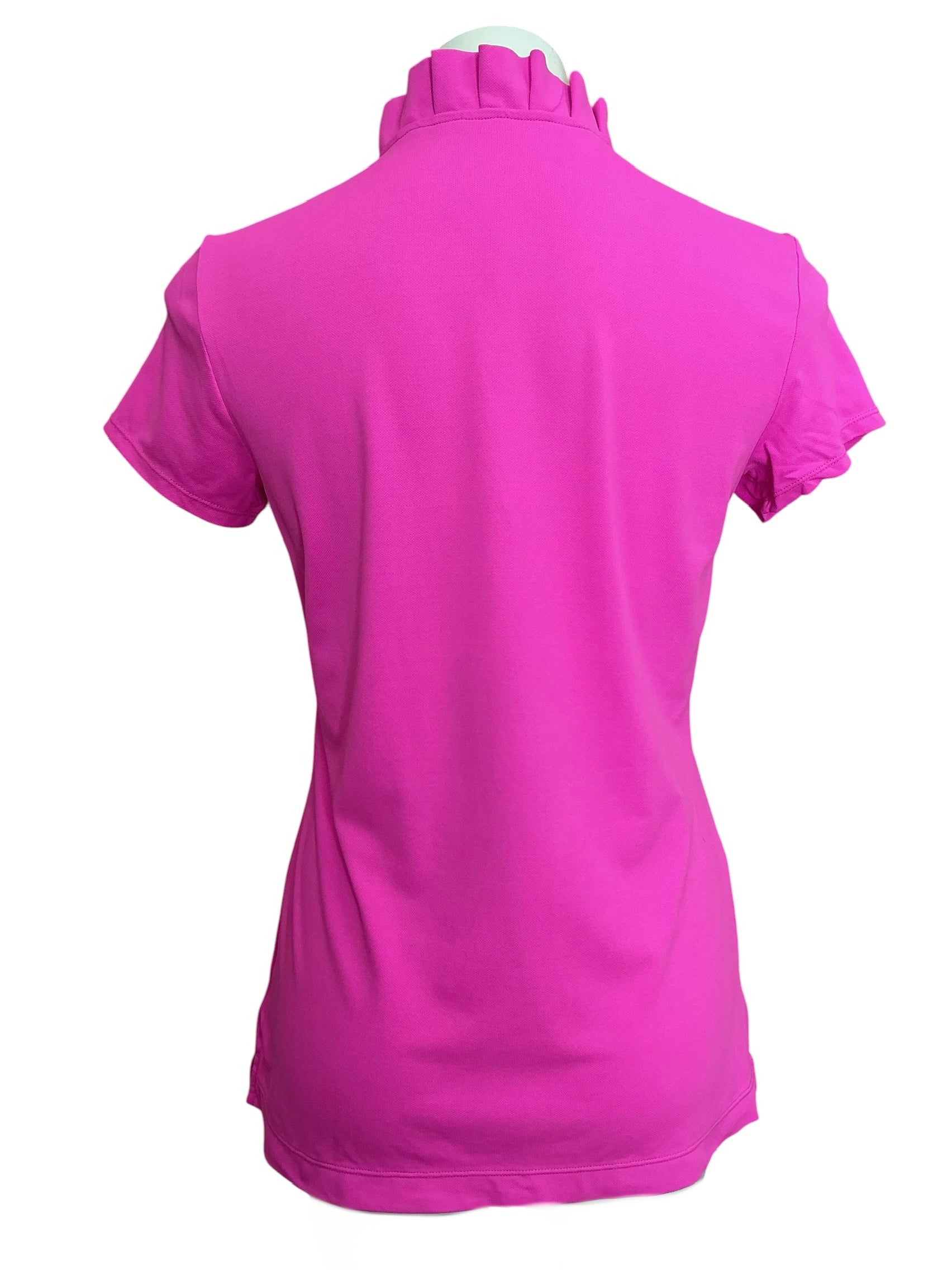 Lilly Pulitzer Frida UPF 50+ Polo Top Mandevilla Pink - Size M