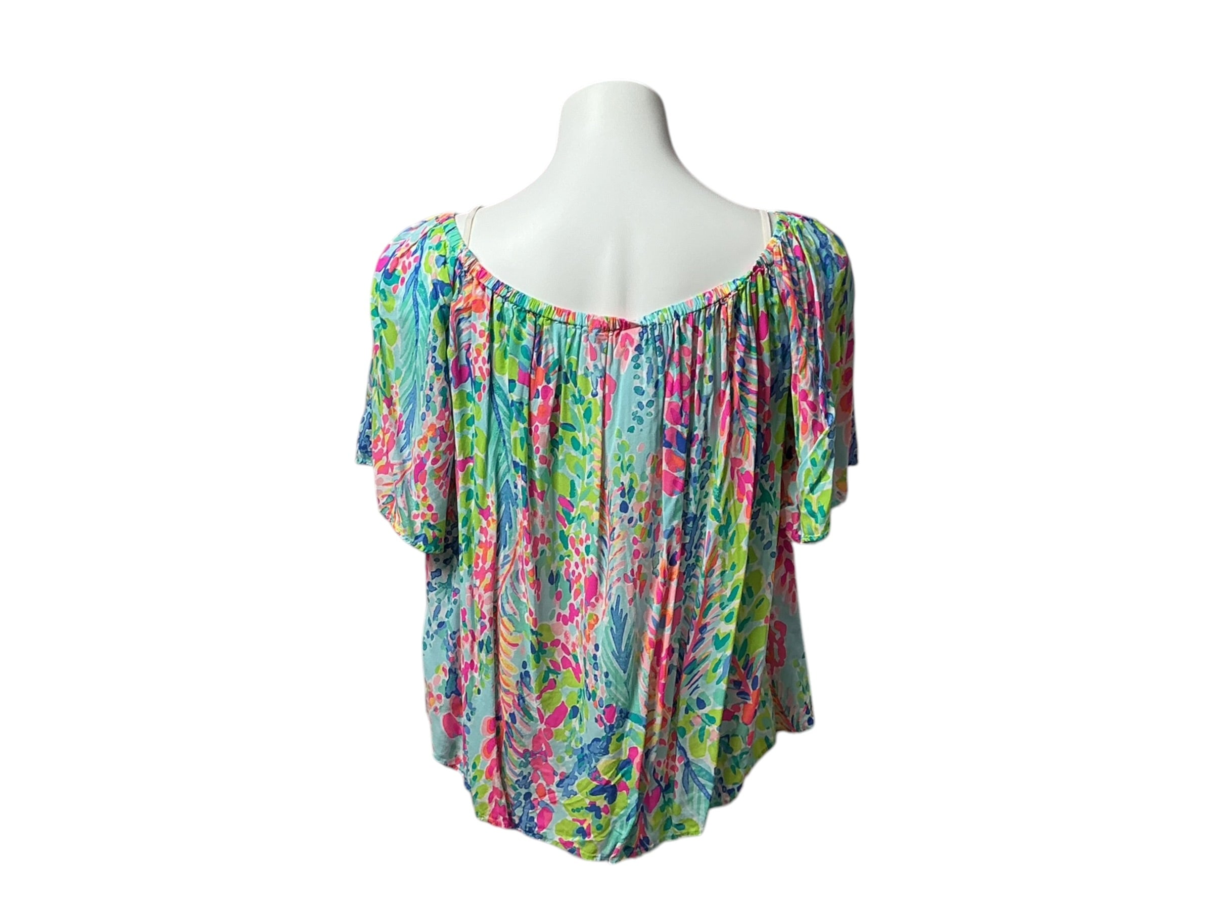 Lilly Pulitzer Sain Off-The-Shoulder Top Catch the Wave - Size L