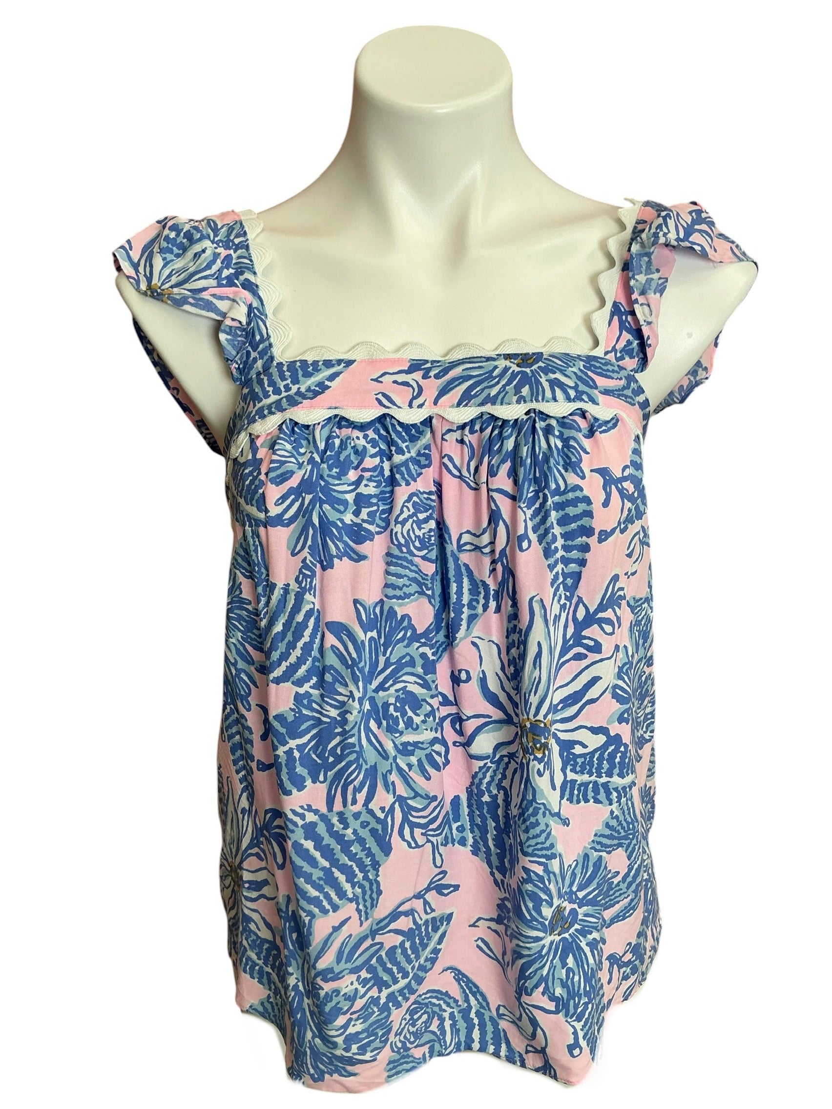 Lilly Pulitzer Gyah Sleeveless Top Conch Shell Pink Up Scale - Size XS