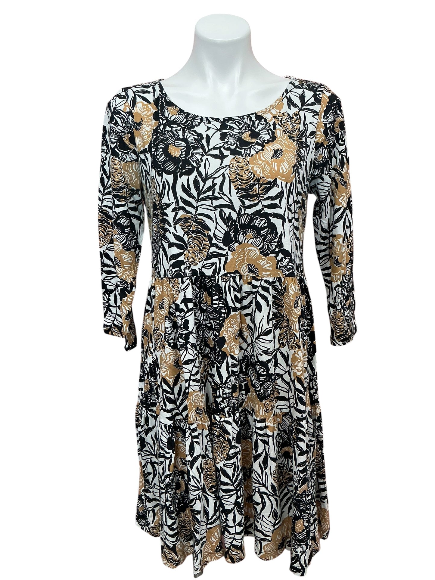 Lilly Pulitzer Geanna 3/4 Sleeve Dress Onyx Peony Party - Size L