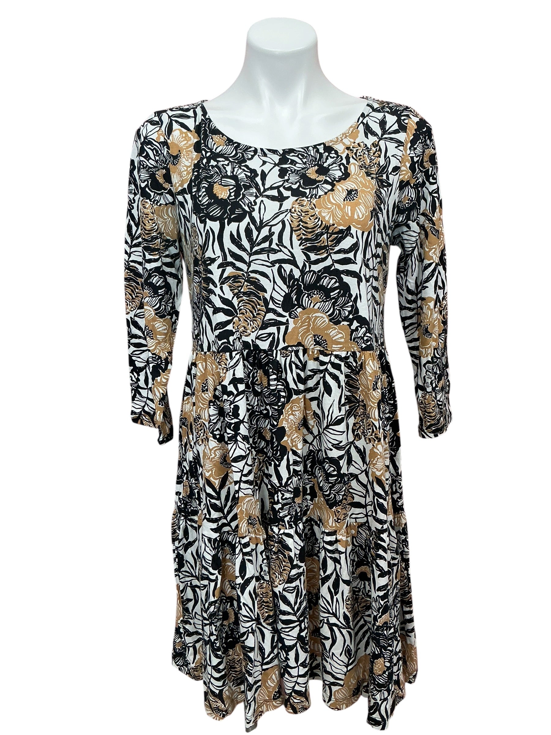 Lilly Pulitzer Geanna 3/4 Sleeve Dress Onyx Peony Party - Size L