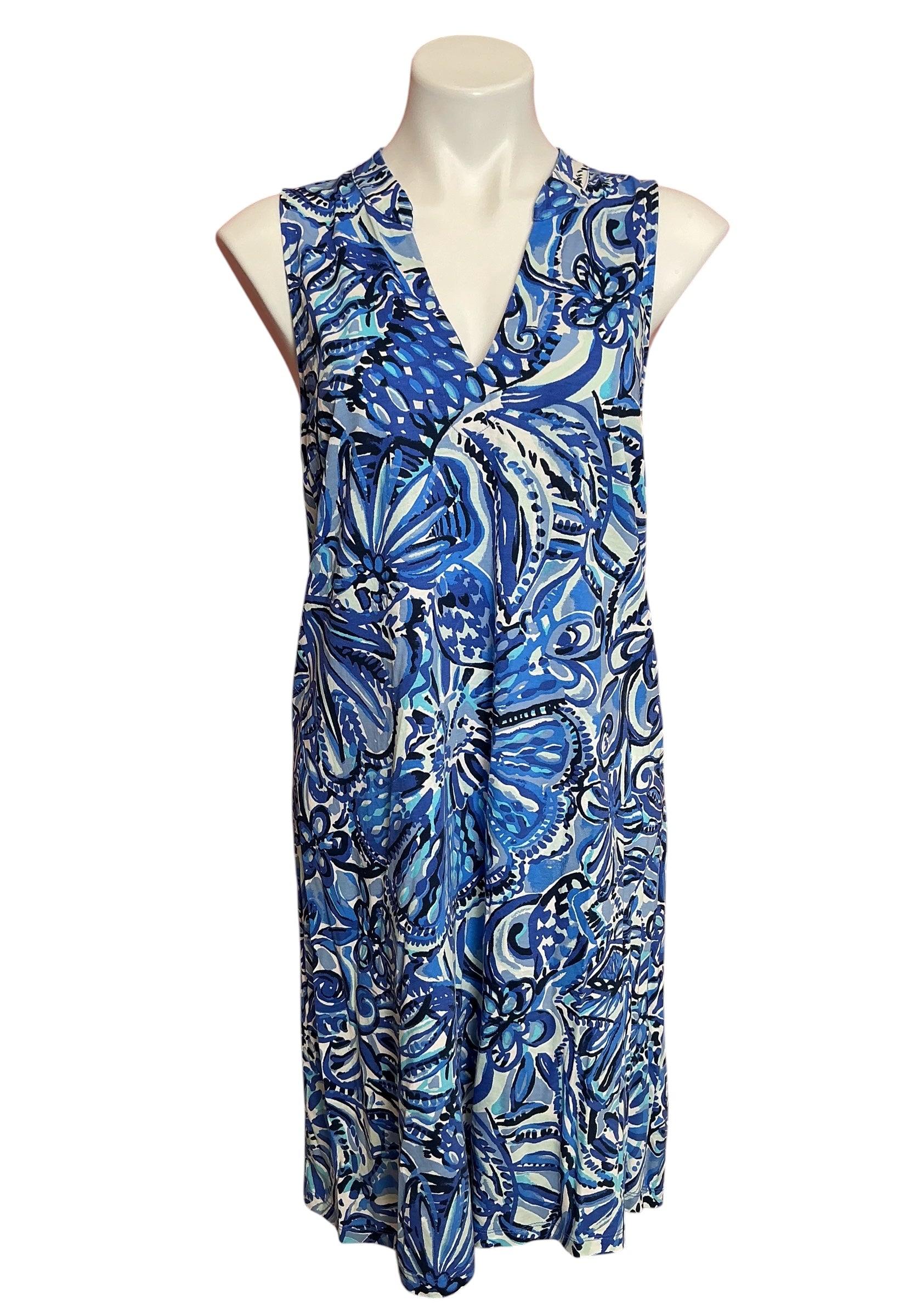 Lilly Pulitzer Emile Dress Iris Blue Zanzibar Zoo - Size L