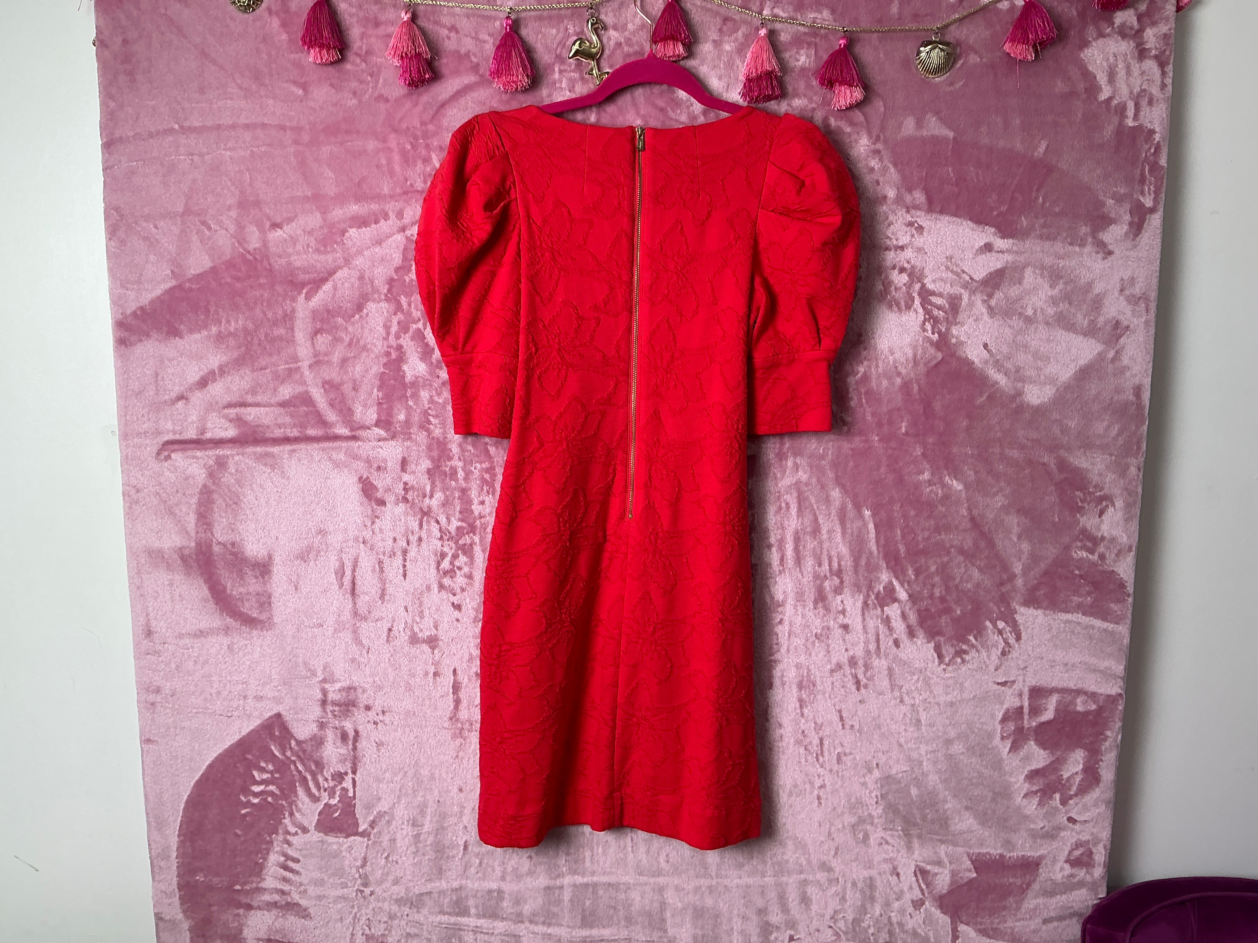 Lilly Pulitzer Dress NWT - Knowles Elbow Sleeve Dress - Ruby Red - Knit Plucker Jacquard - Size XXS