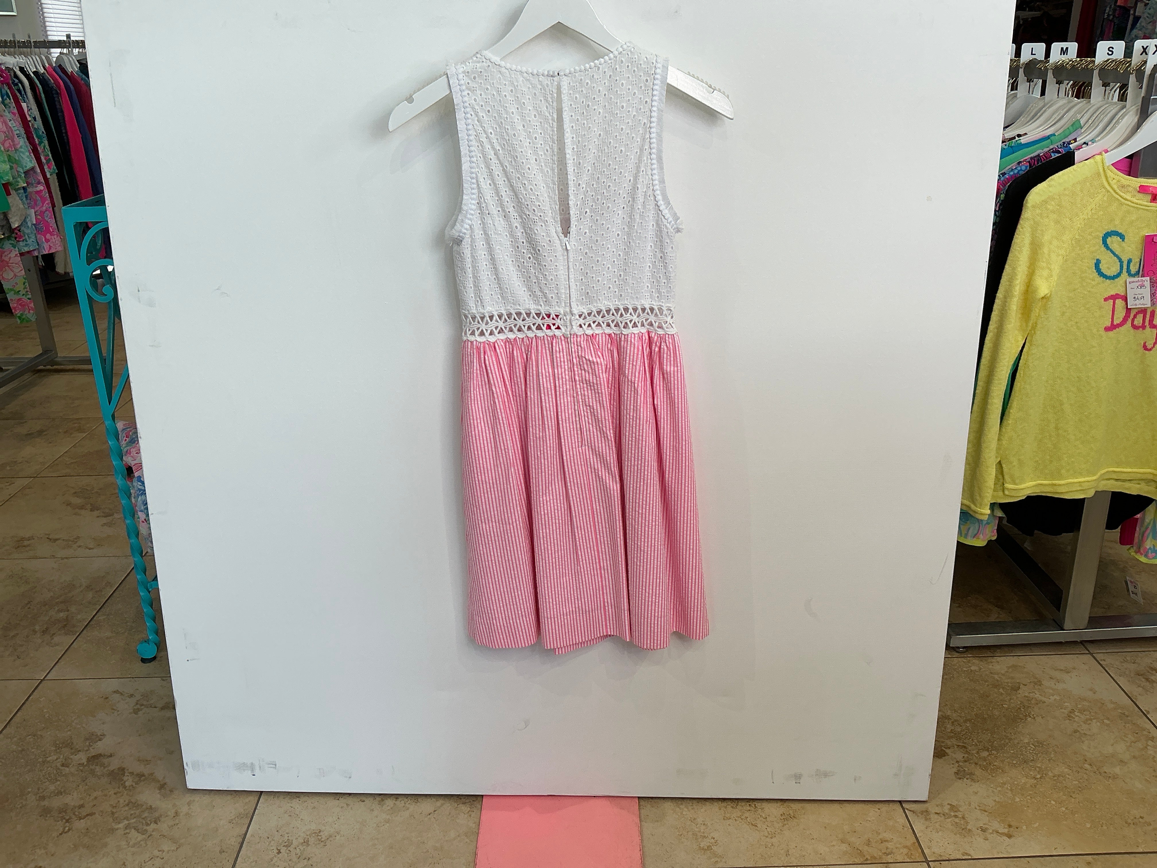 Lilly Pulitzer Alivia Dress Navana Pink Yarn Dye Seersucker - Size 0