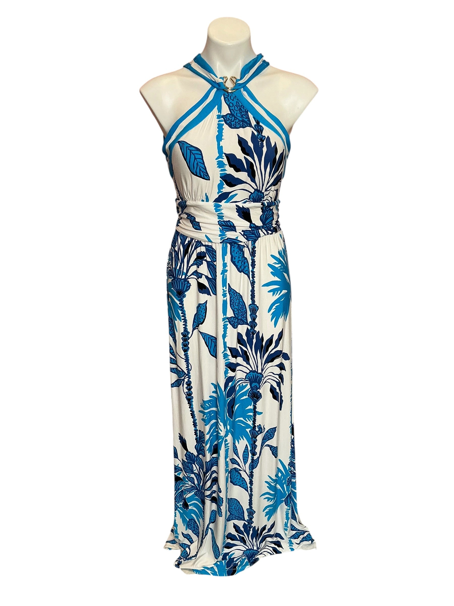 Lilly Pulitzer Devena Halter Maxi Dress Coconut Oversized Swayin In The Breeze - Size 6