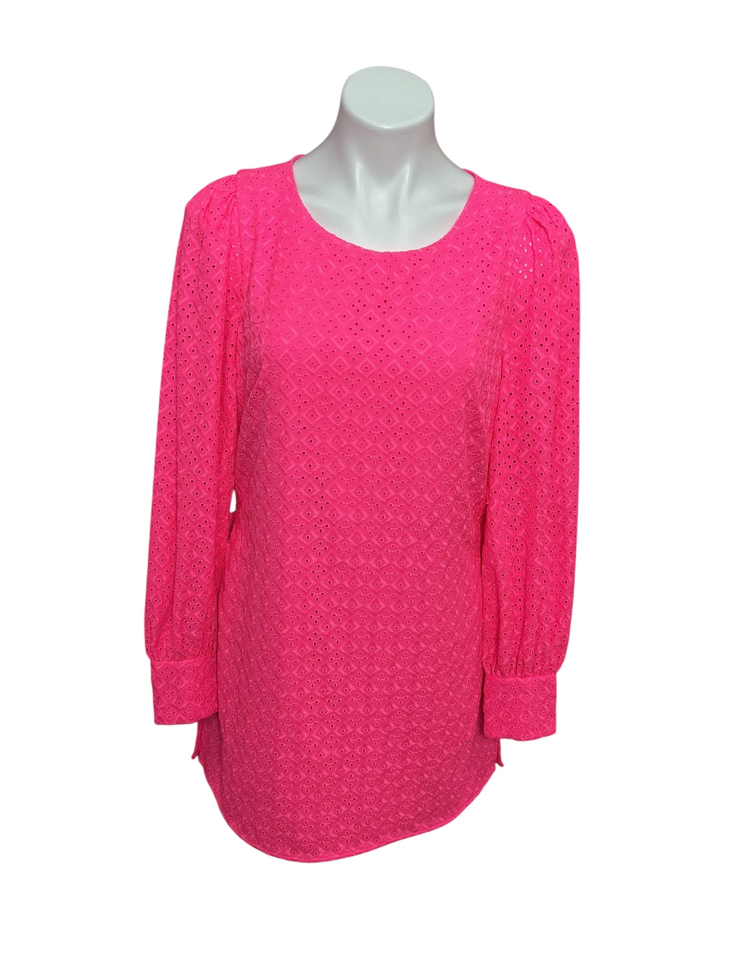 Lilly Pulitzer Women’s Aisha Romper Pink Isle Ditsy Diamond Poly Eyelet - Size 8