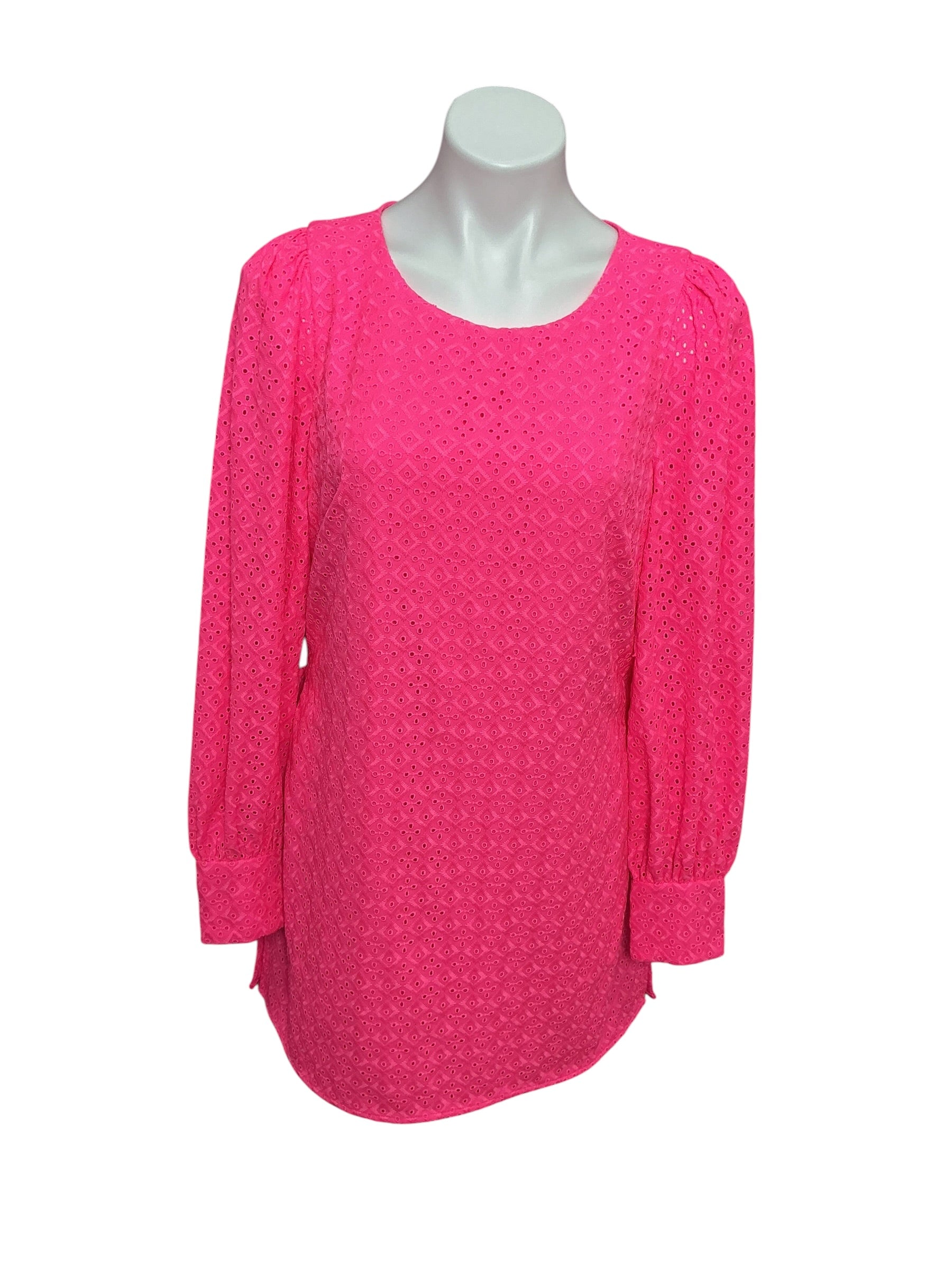 Lilly Pulitzer Women’s Aisha Romper Pink Isle Ditsy Diamond Poly Eyelet - Size 8