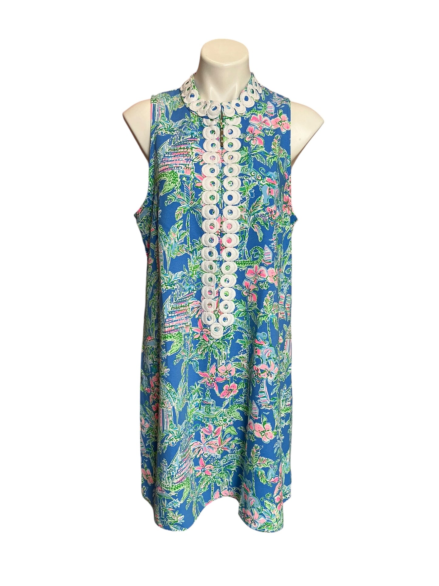 Lilly Pulitzer NWT Jane Shift Dress Boca Blue Beneath The Bougainville - Size 14