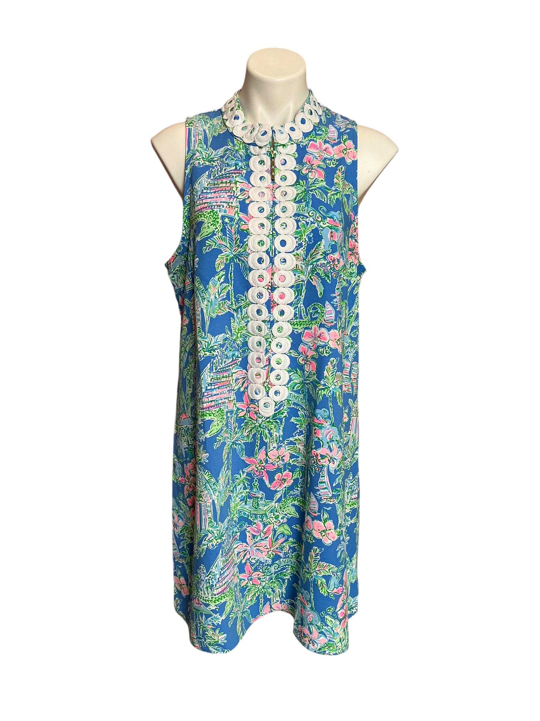 Lilly Pulitzer NWT Jane Shift Dress Boca Blue Beneath The Bougainville - Size 14