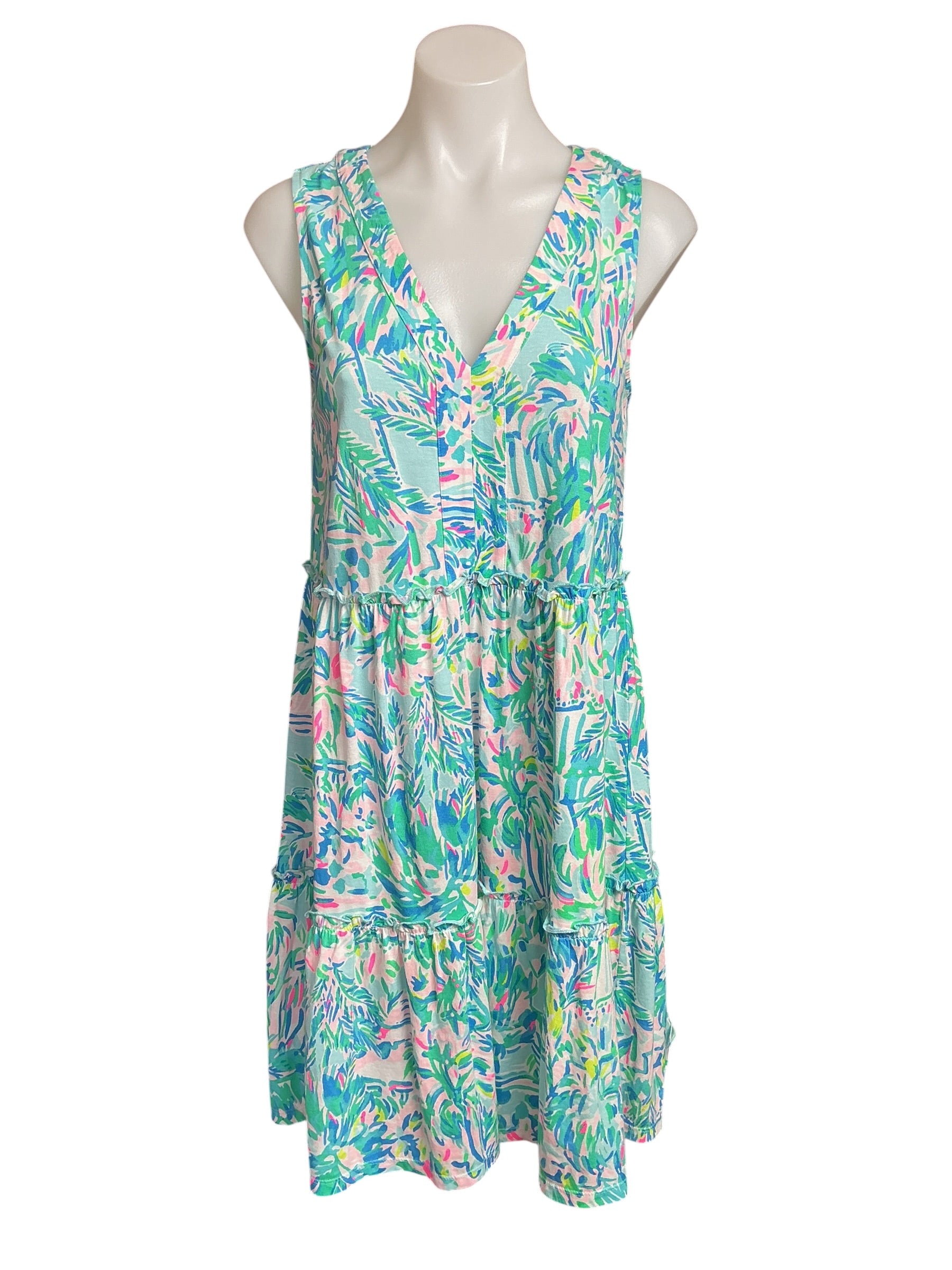 Lilly Pulitzer Lorina Swing Dress - Blue Ibiza Cabana Cocktail - Size S
