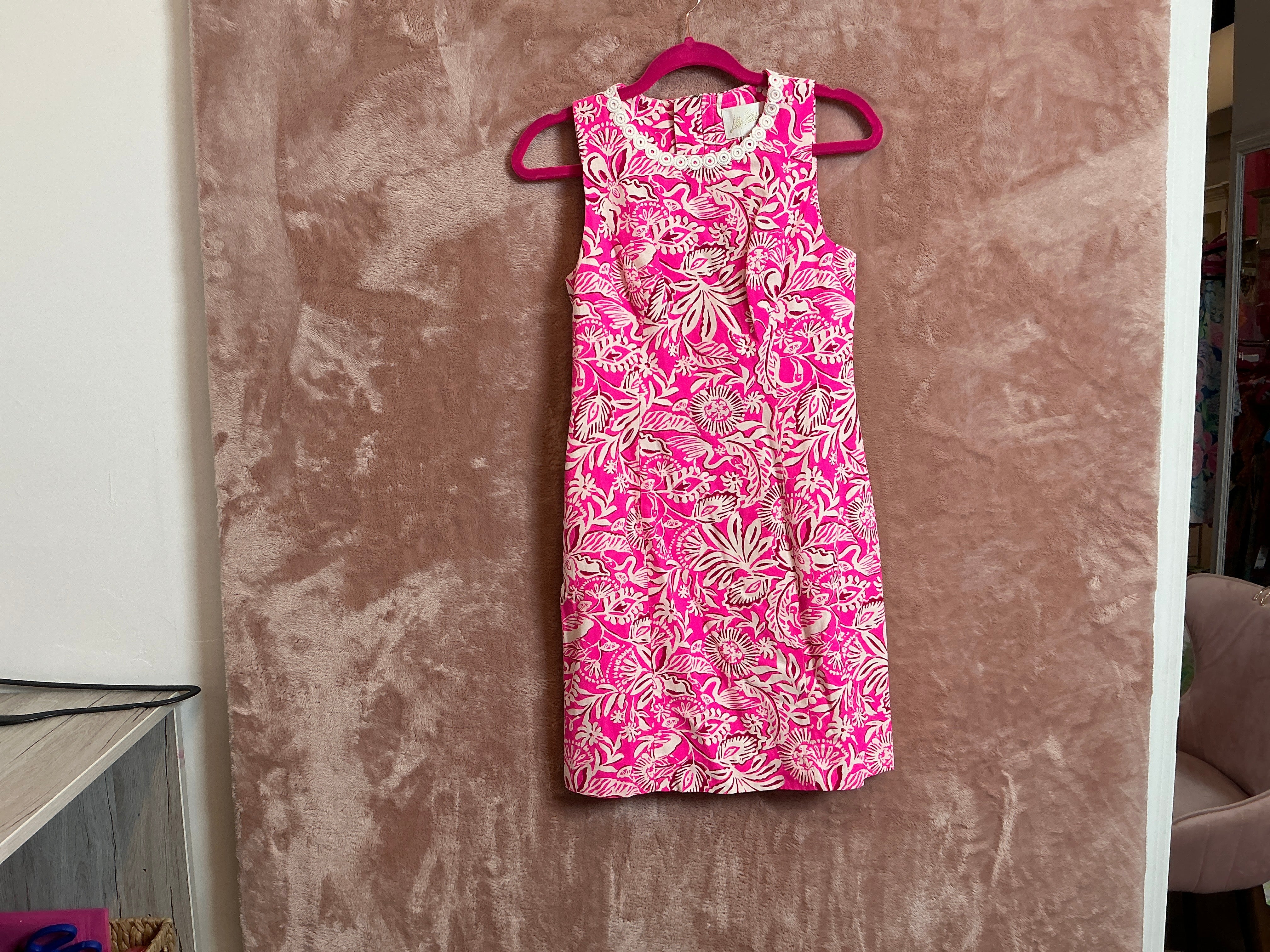 Lilly Pulitzer NWT Aubria Shift Passion Fruit Pink Absolutely Flamazing 00