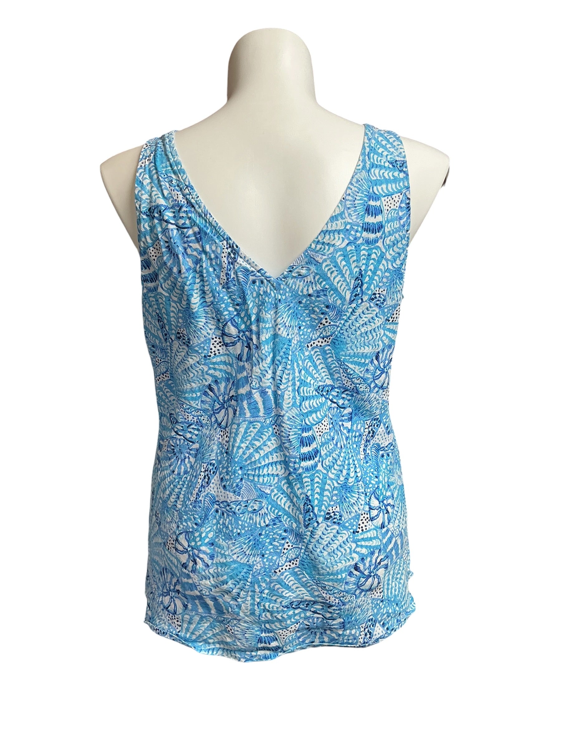 Lilly Pulitzer Florin Sleeveless Line - Amalfi Blue By The Seashore - Size XL