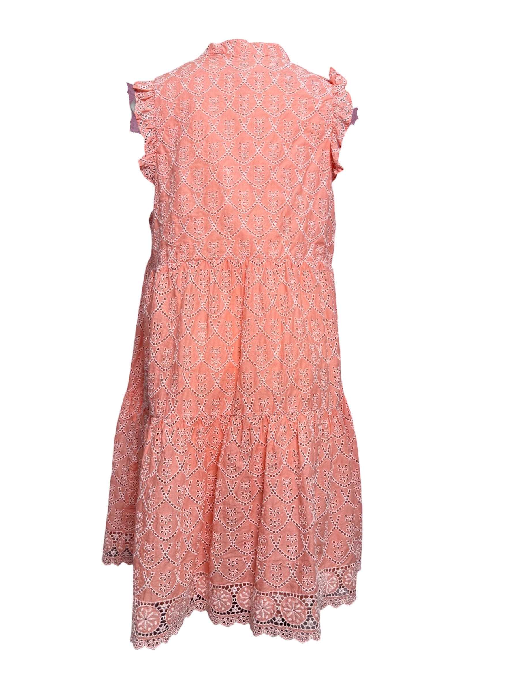 Lilly Pulitzer Briella Dress, Peach Hyacinth- Floral Arch Eyelet Size XL