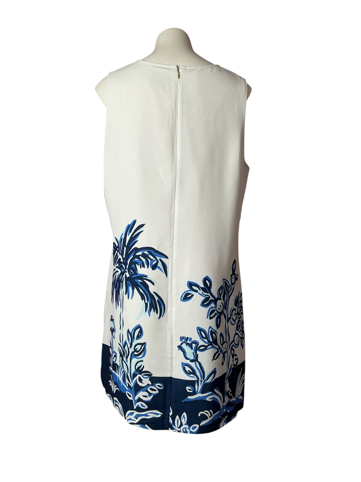 Lilly Pulitzer Julienne Shift Resort White Oversized Tall Tales Engineered Woven Dress - Size 16